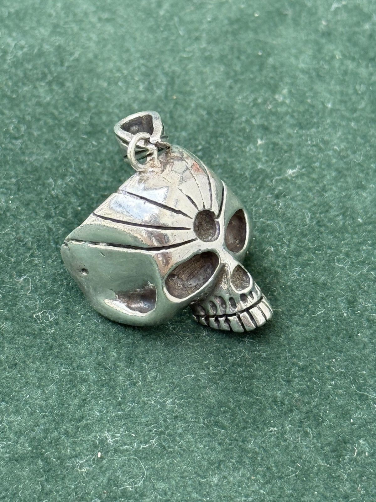Vintage Vintage Sterling Silver Skull Pendant Biker Gothic Size ONE SIZE - 3 Thumbnail