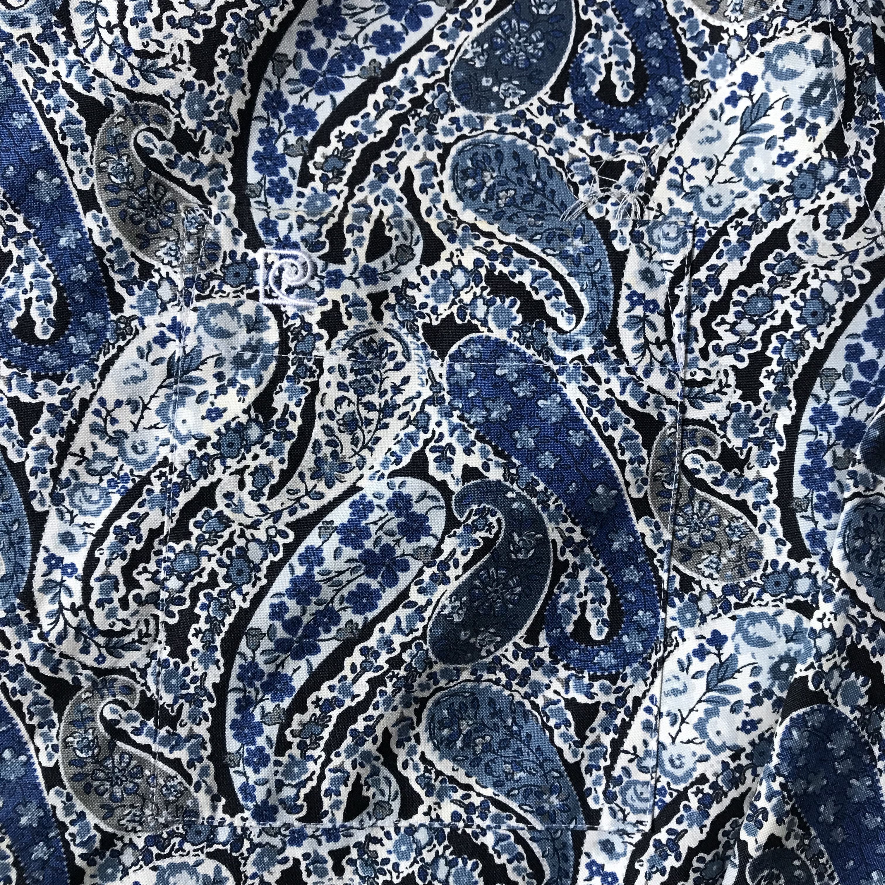 Designer × Pierre Cardin Pierre Cardin France paisley blue peacock long sleeves shirt Size US M / EU 48-50 / 2 - 6 Thumbnail