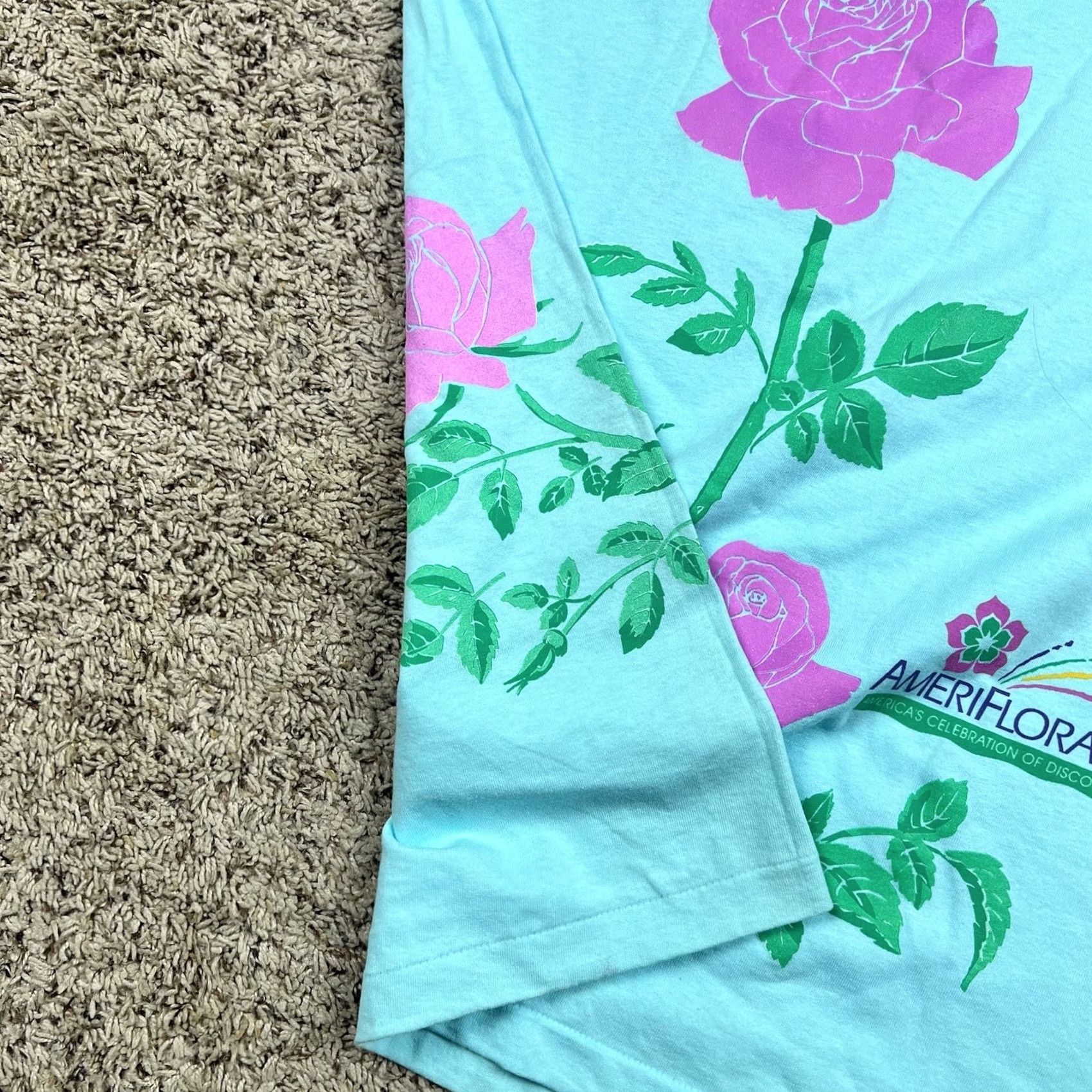 Vintage VINTAGE AmeriFlora’92 Rose Graphic Single Stitch T-Shirt XL Blue Unisex Adults 90s Floral Size US XL / EU 56 / 4 - 6 Thumbnail