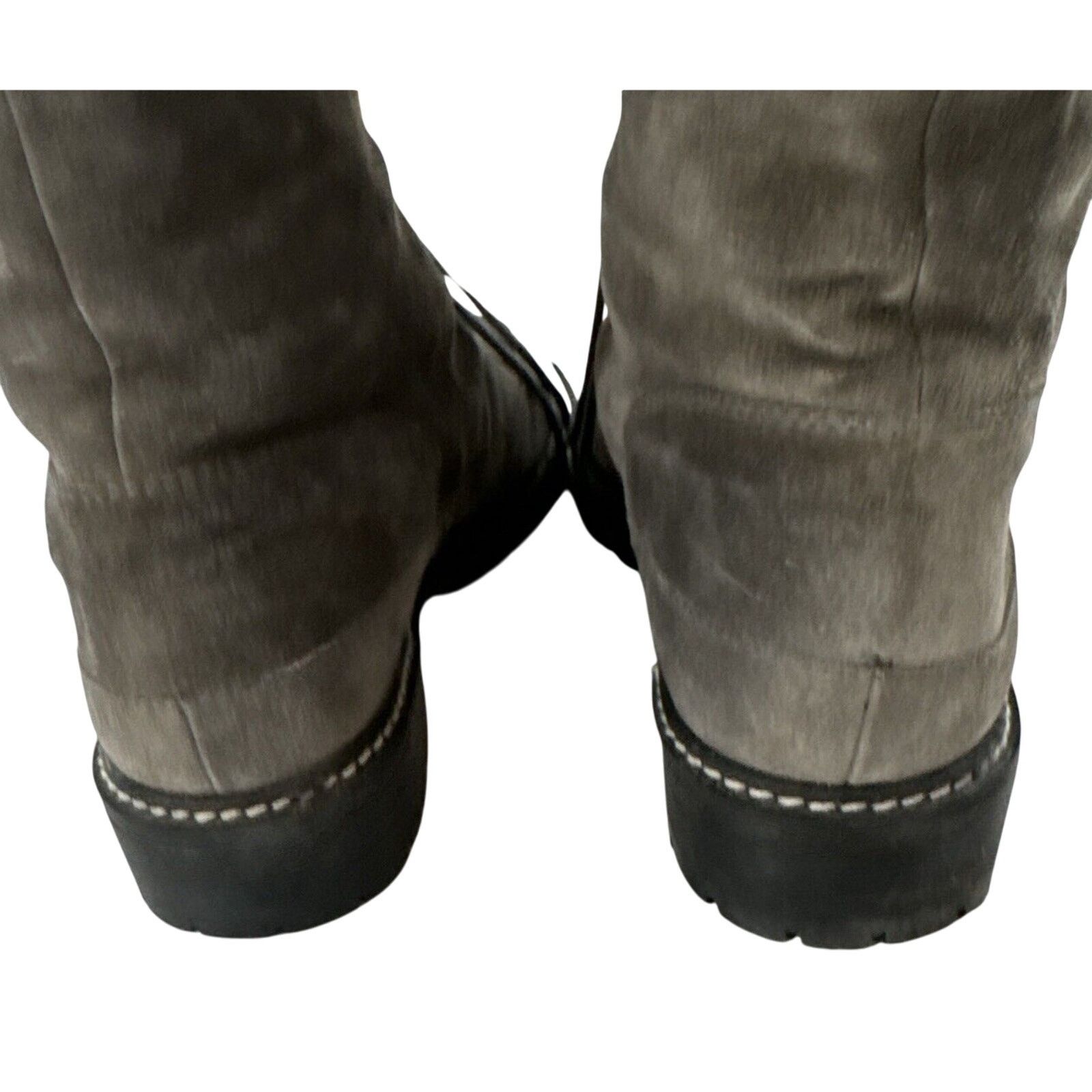 Stuart Weitzman Stuart Weitzman Designer Gray Suede Faux Fur Boots 7.5 Moto Size US 7.5 / IT 37.5 - 8 Thumbnail
