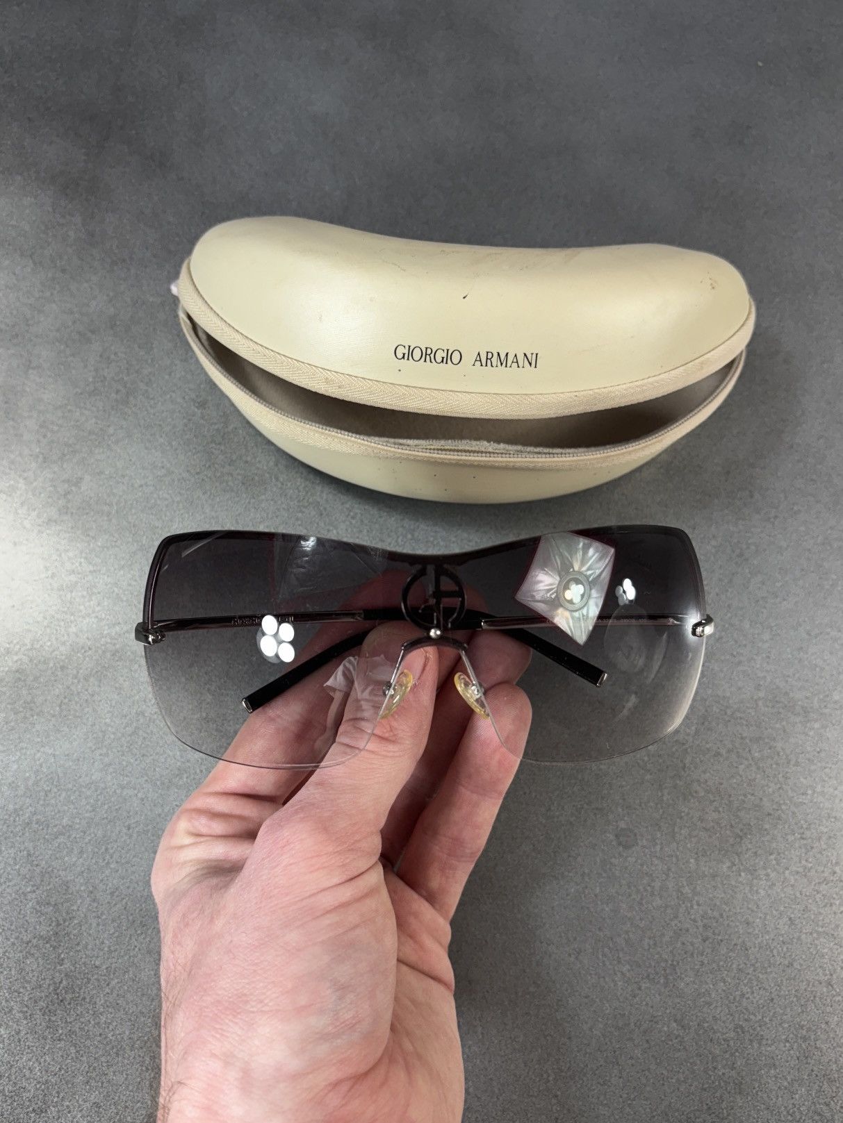 Giorgio Armani 2000s Giorgio Armani Shield Sunglasses GA 329/S Y2K Metal Size ONE SIZE - 20 Thumbnail