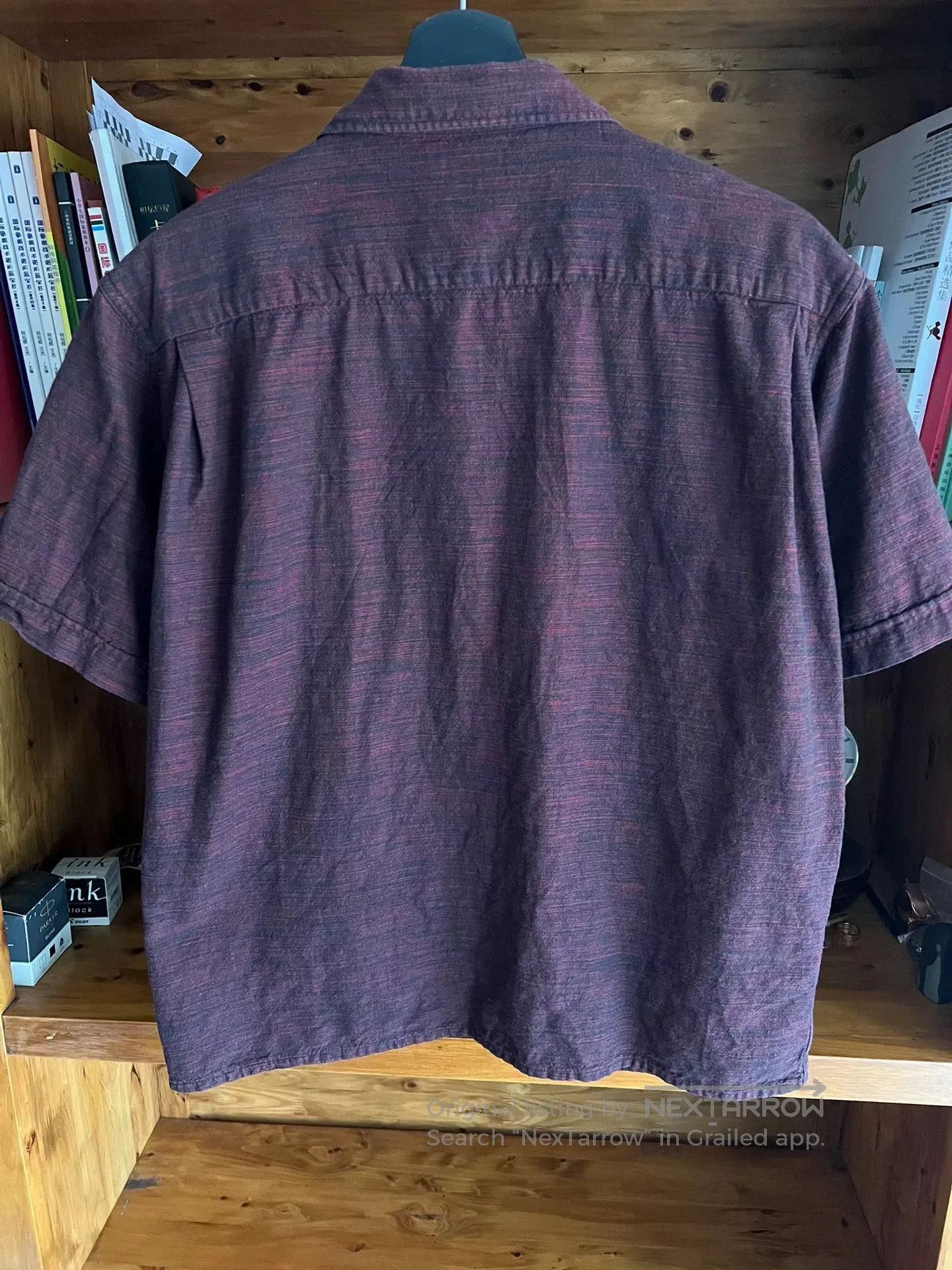 Tenderloin open collar shirt in rich burgundy color. Size US S / EU 44-46 / 1 - 7 Thumbnail