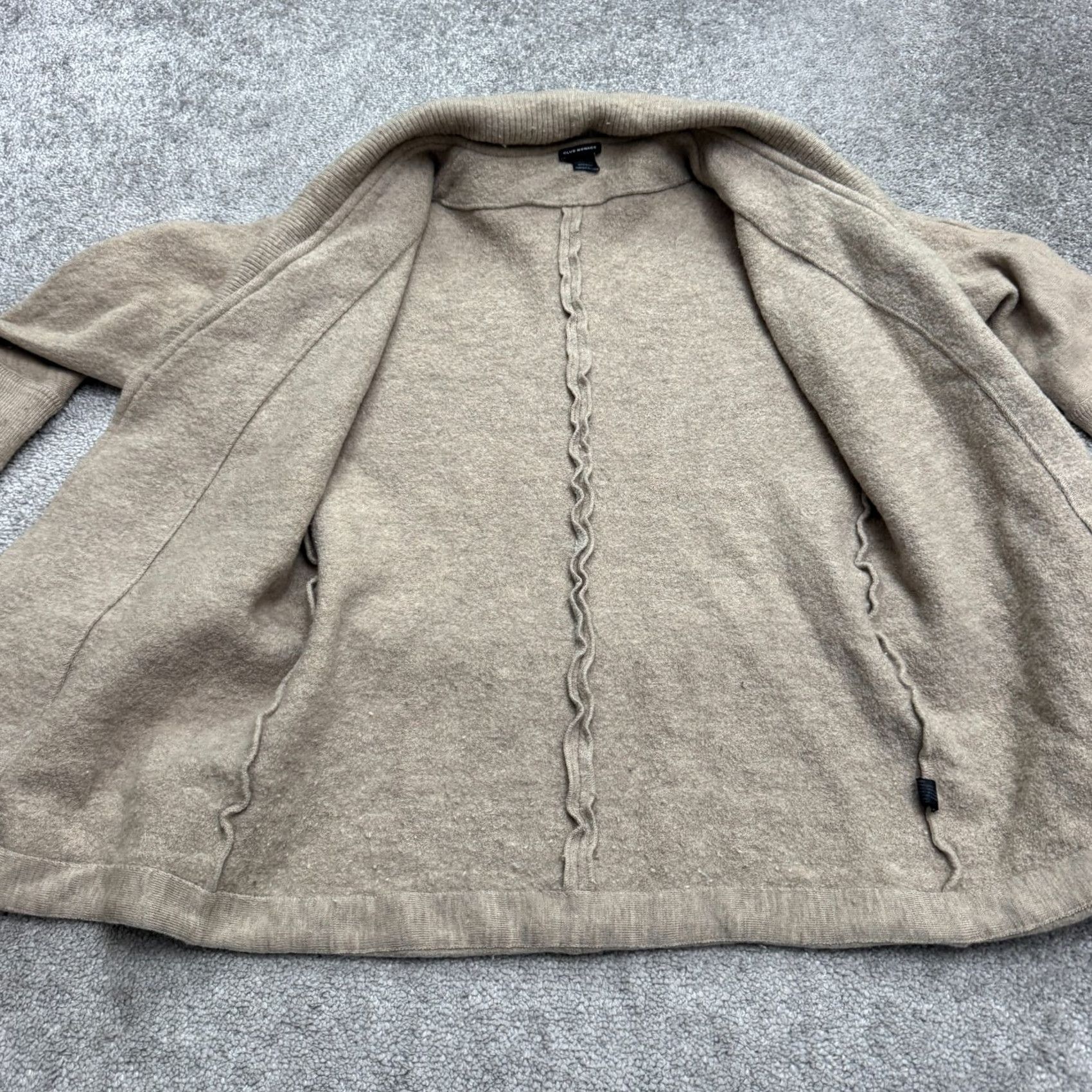 Club Monaco VINTAGE Club Monaco Wool Belted Cardigan Sweater Womens Small Wrap Coat Oatmeal Knit Size S / US 4 / IT 40 - 4 Thumbnail