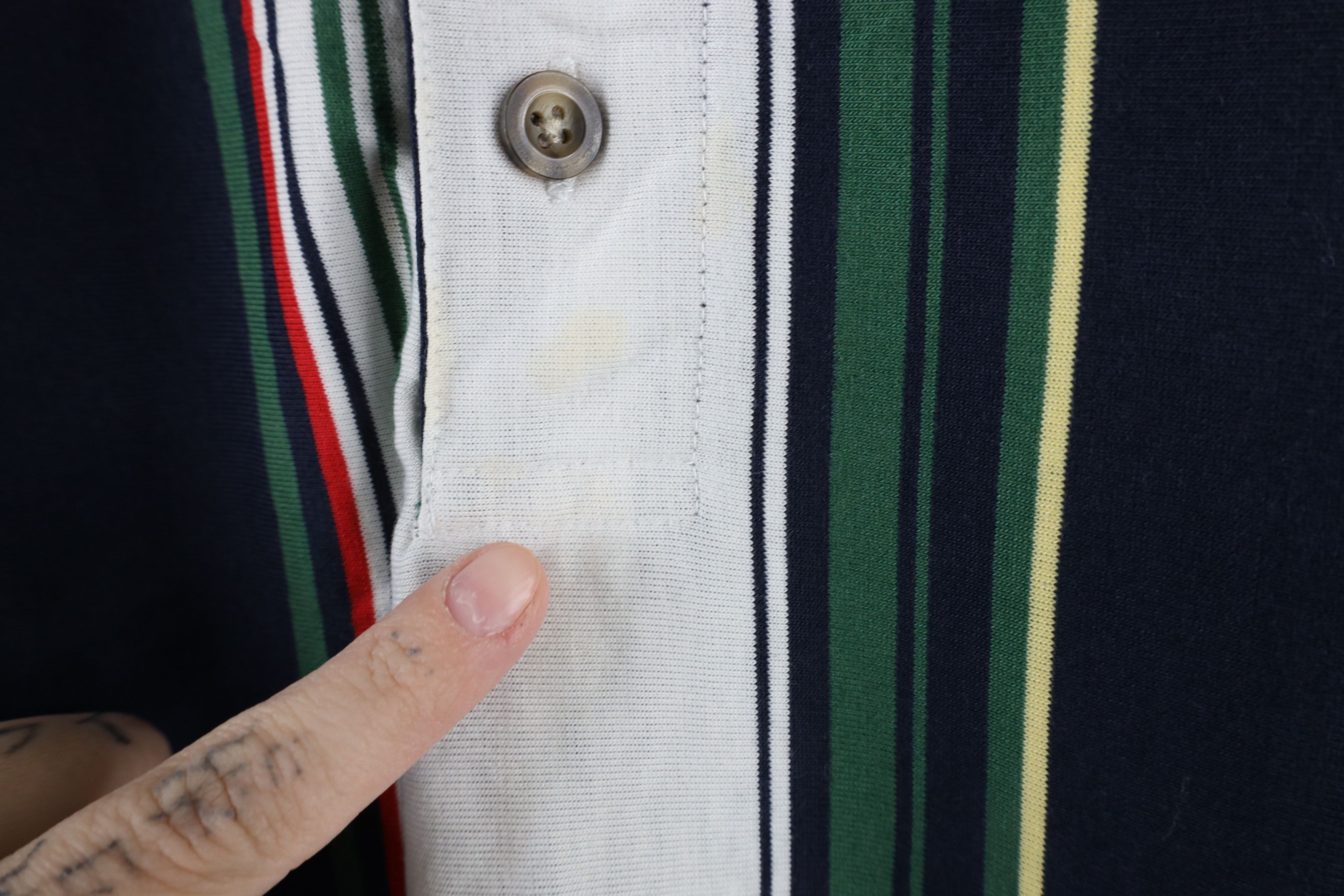 Vintage Vintage 90s Streetwear Rainbow Striped Collared Polo Shirt Size US XXL / EU 58 / 5 - 5 Thumbnail