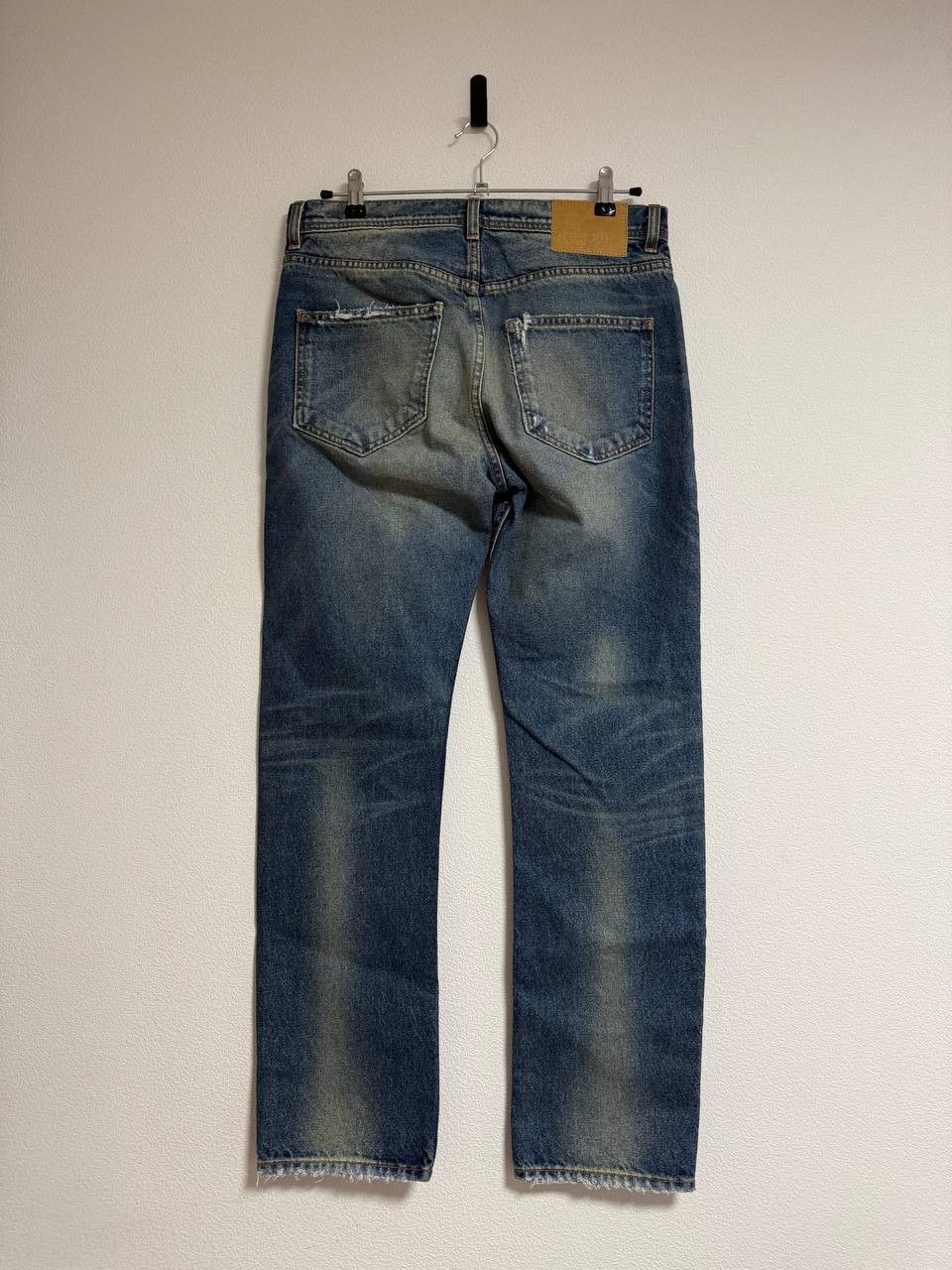 Enfants Riches Deprimes Faded Blue Distressed Straight Cotton Jeans Size US 30 / EU 46 - 2 Thumbnail