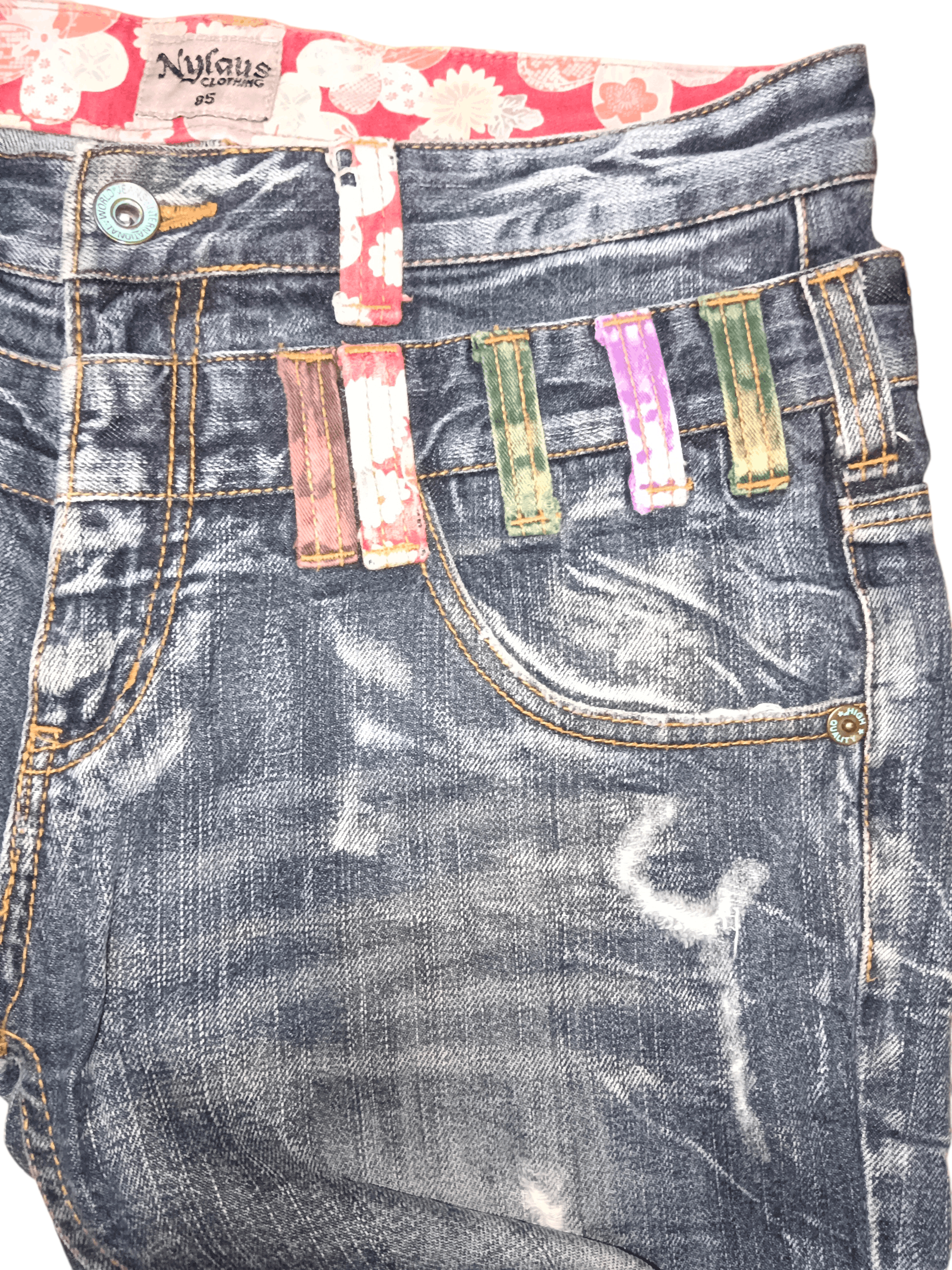 Karakuri Tamashii Nylaus Karakuri Style Double Waist Distressed Denim Size US 32 / EU 48 - 7 Thumbnail