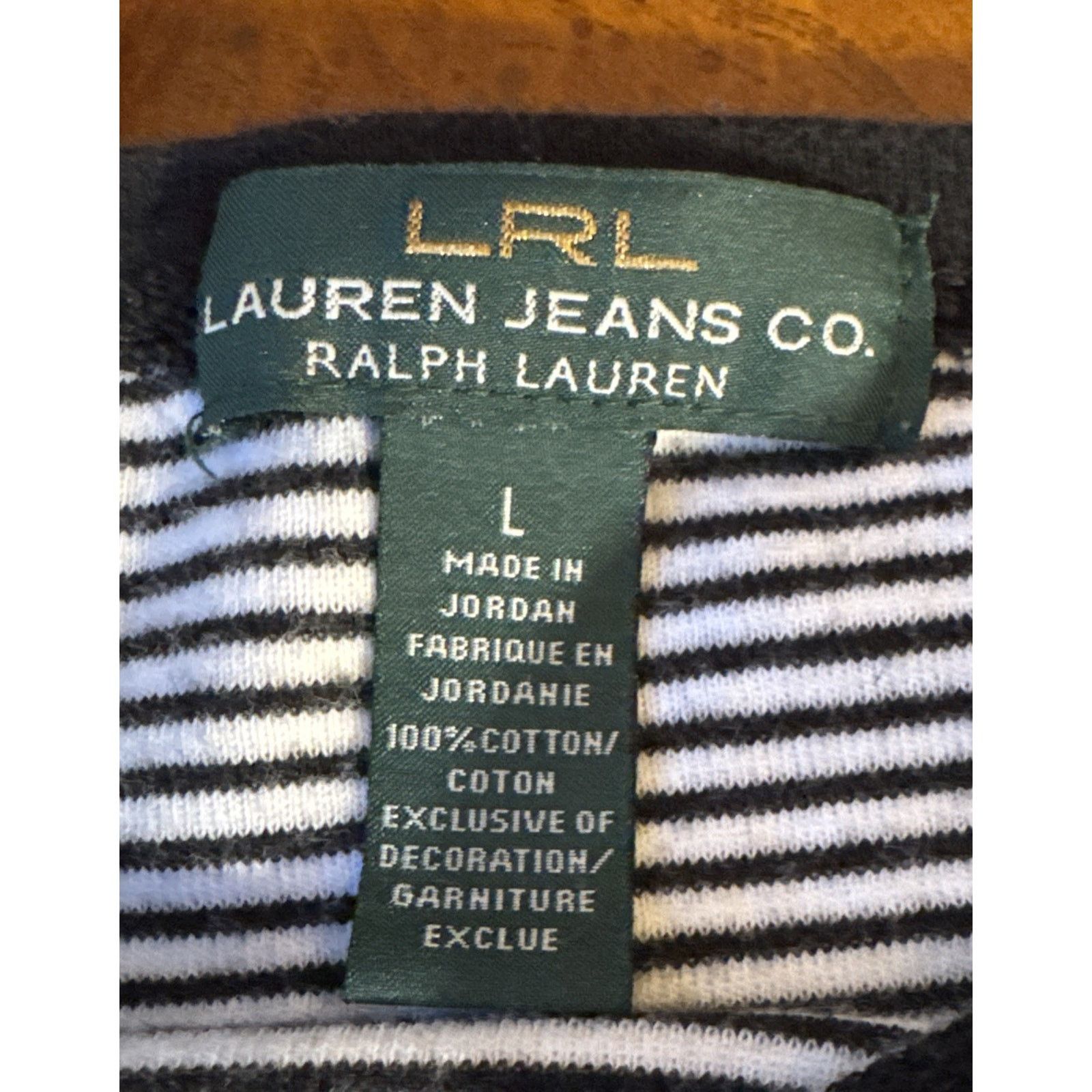 Lauren Ralph Lauren Vintage 90’s Lauren Ralph Lauren Bateau-Neck Tee Black White Size L / US 10 / IT 46 - 12 Thumbnail