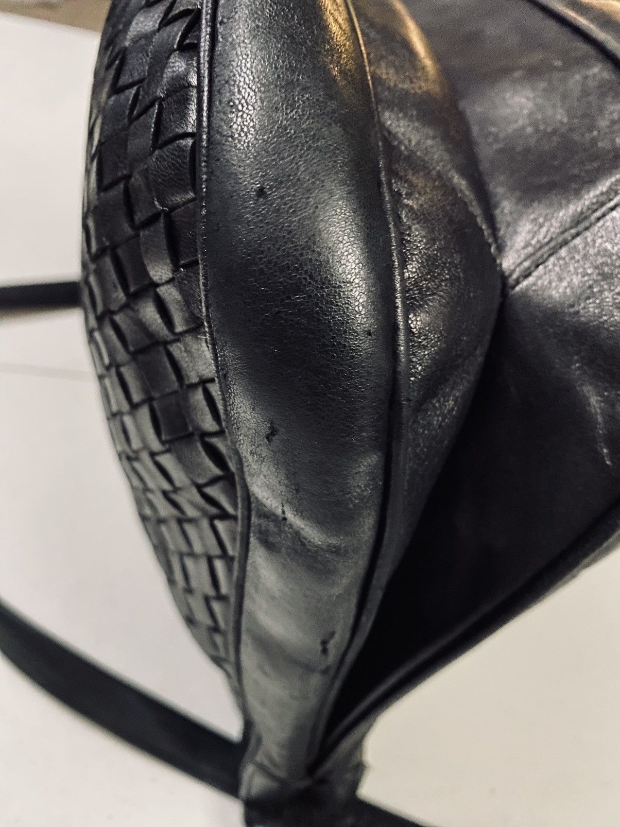 Cole Haan Cole Haan Black Leather Intrecciato Woven Shoulder Bag Size ONE SIZE - 6 Thumbnail