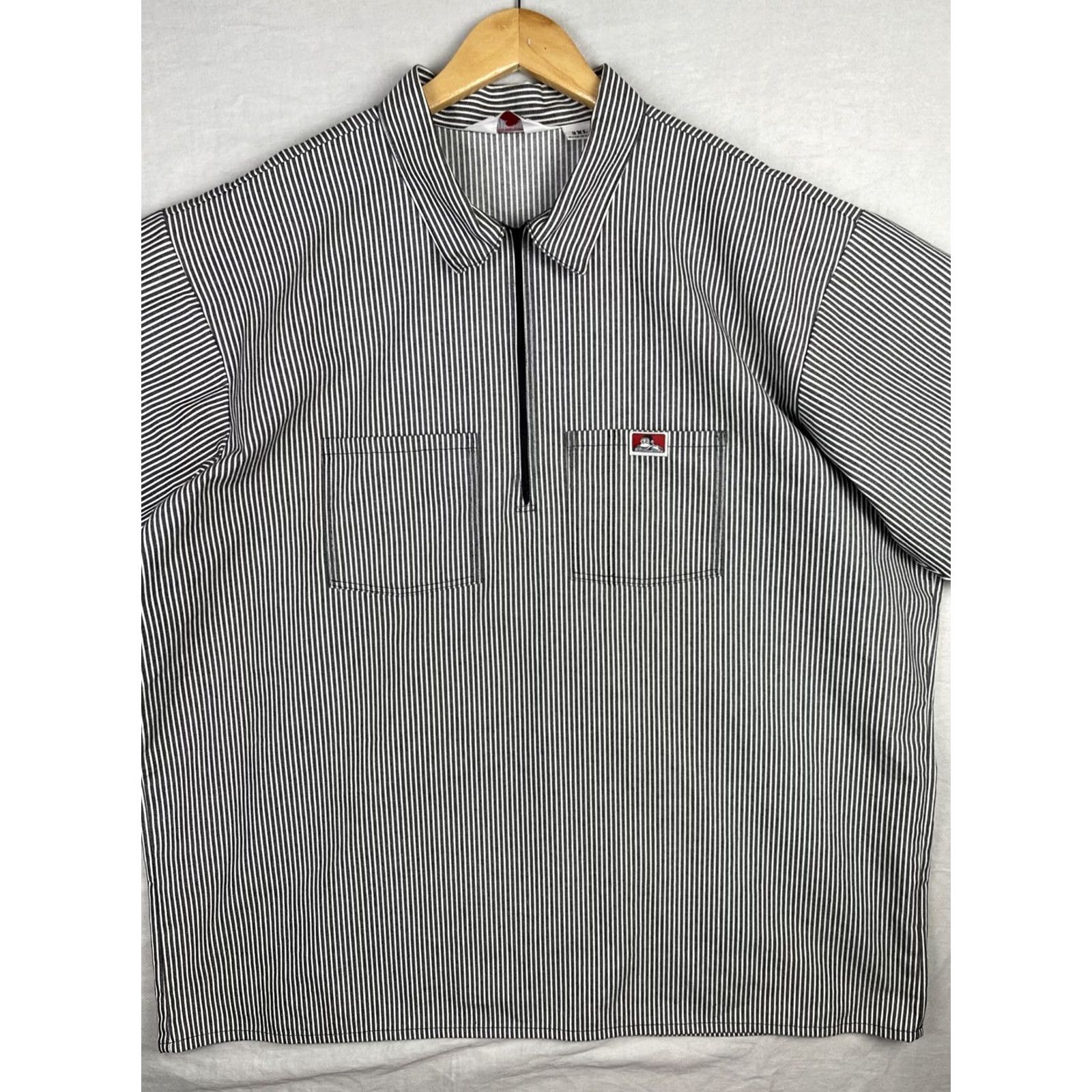 Ben Davis VINTAGE Ben Davis Shirt Mens 3XL Hickory Striped Work Pockets Half Zip Made In USA White USA Striped 3XL Ben Davis Shirt Mens Vintage Women's/Mens? Size US XXL / EU 58 / 5 - 2 Thumbnail