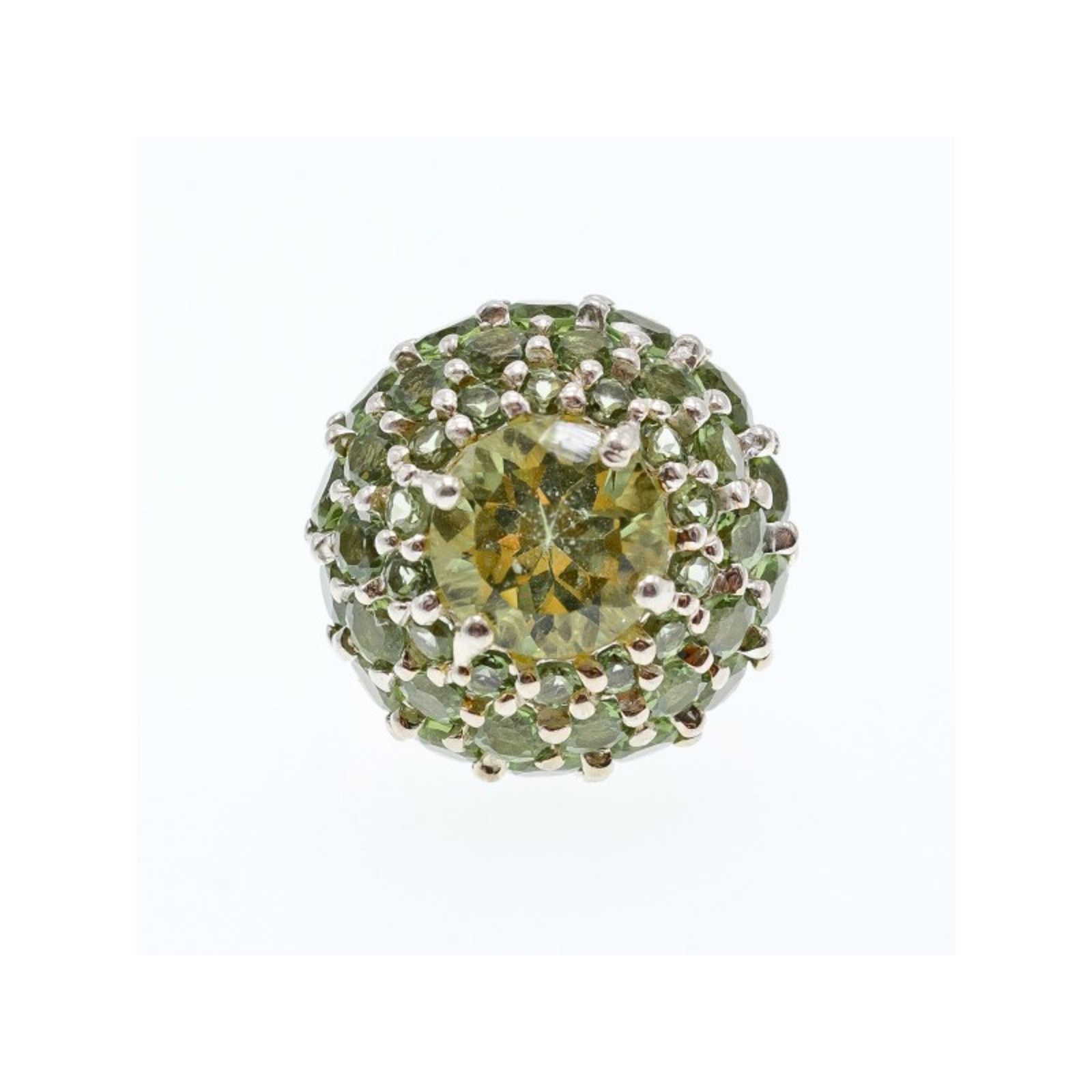 Jewelry 925 STERLING SILVER PERIDOT "SUMMER FLOWER" RING SIZE 7 Size ONE SIZE - 1 Thumbnail