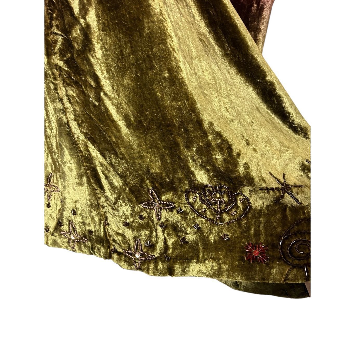 Other Vintage Bridgewater Studio Purple Green Velvet Maxi Dress be Size 36" / US 14 / IT 50 - 8 Thumbnail