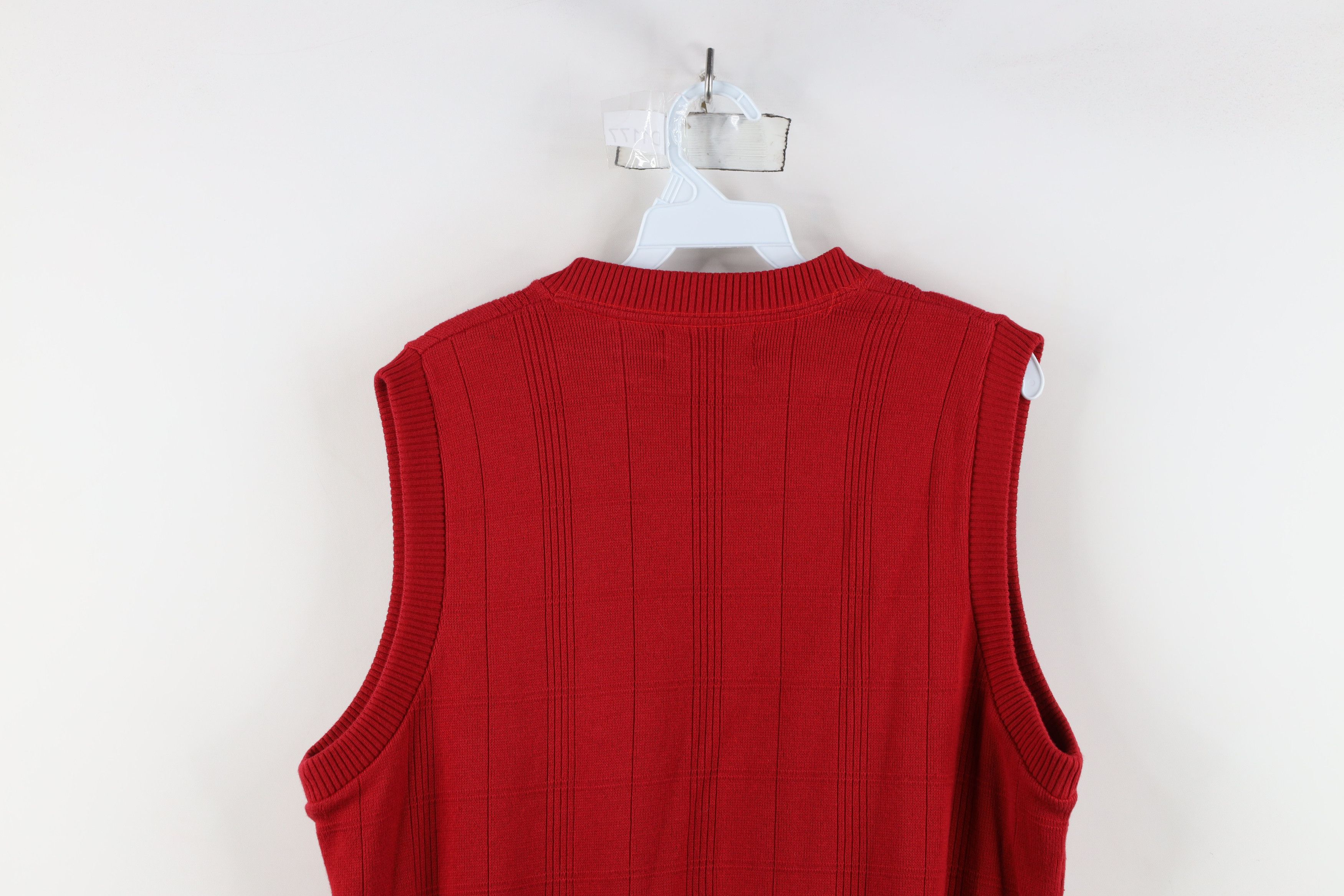 Vintage Vintage 90s Streetwear Checkered Knit Sweater Vest Red Size US M / EU 48-50 / 2 - 9 Thumbnail