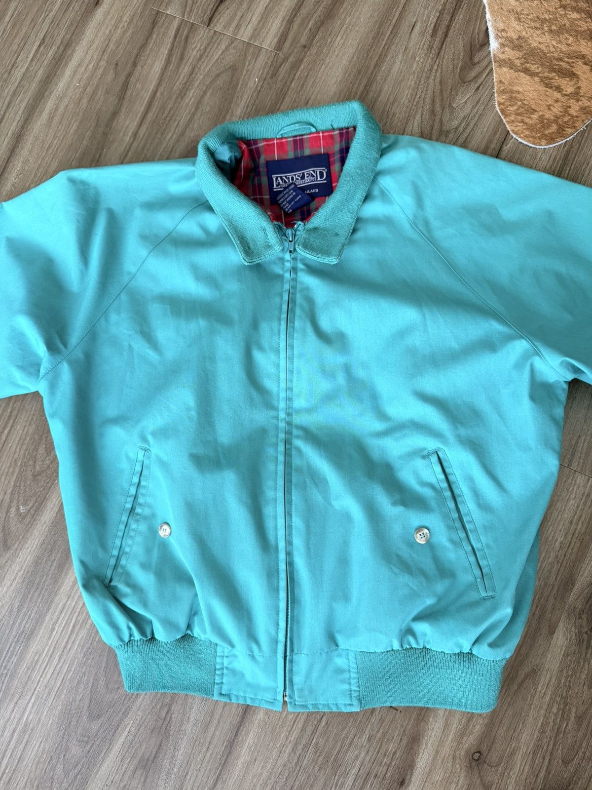 Lands' End Vintage Lands' End Vintage Jacket Green Bomber Jacket Size US L / EU 52-54 / 3 - 2 Thumbnail