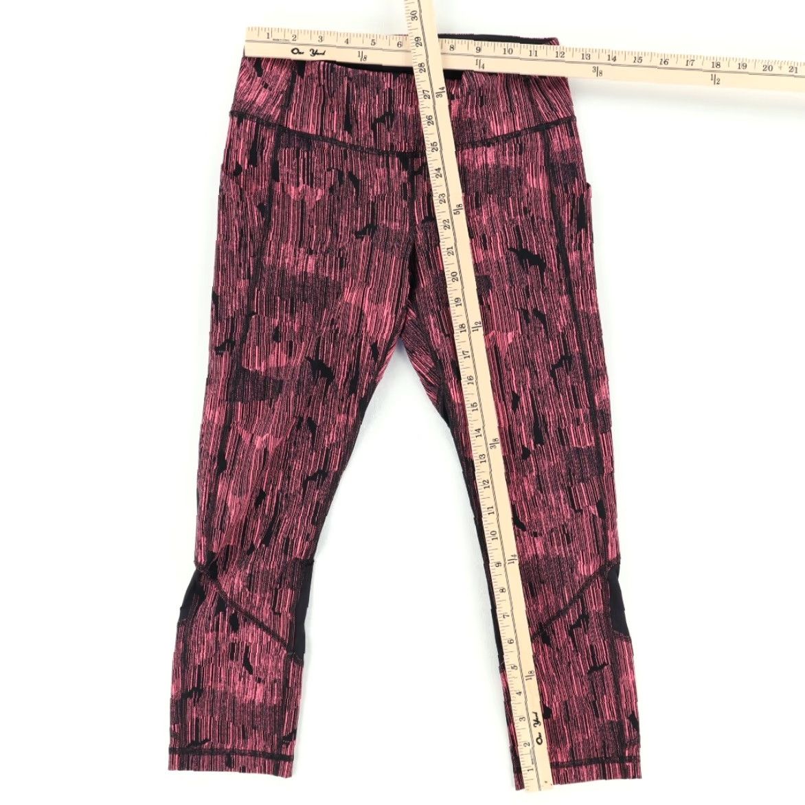Lululemon Lululemon 21" HR Crop Nylon Woven Leggings Pants Pink All Over Print Women's 4 Size 27" / US 4 / IT 40 - 3 Thumbnail
