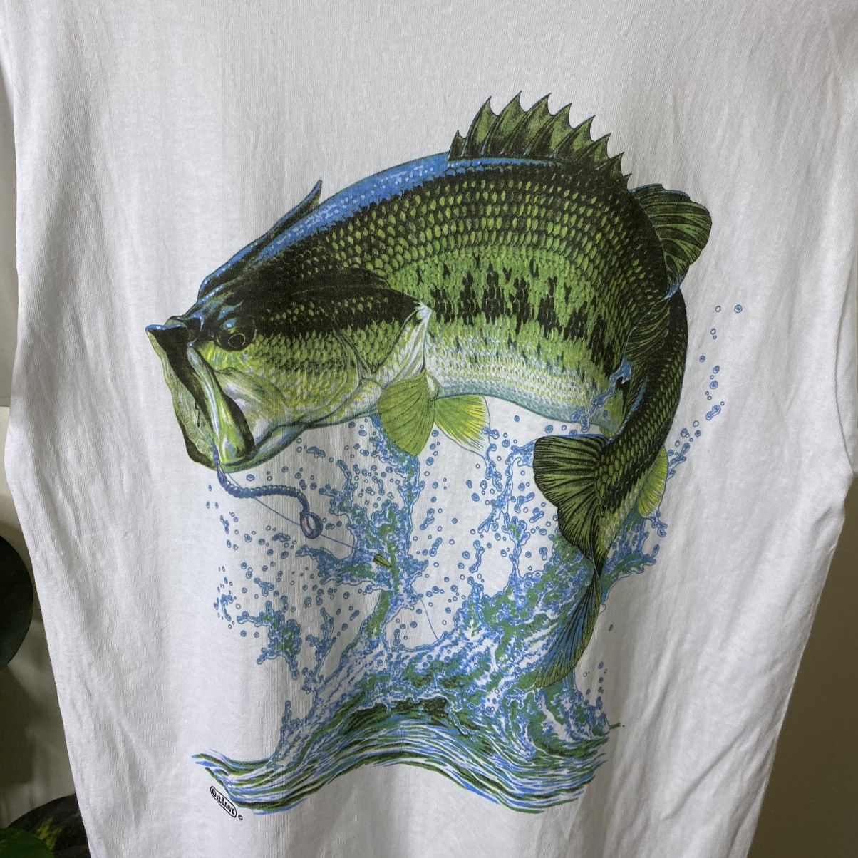Vintage 1990s Outdoor Bass Fish T Shirt Size US L / EU 52-54 / 3 - 2 Thumbnail