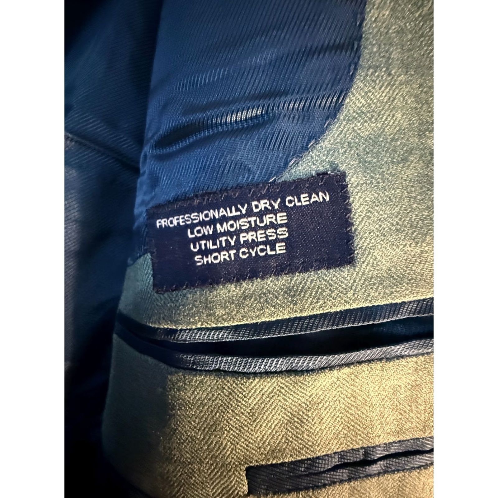 Vintage Paul Fredrick Blazer Sport Coat 48XL Men’s Herringbone Sage Green Silk Wool 2-Button Notch Lapel Long Size 48R - 6 Thumbnail