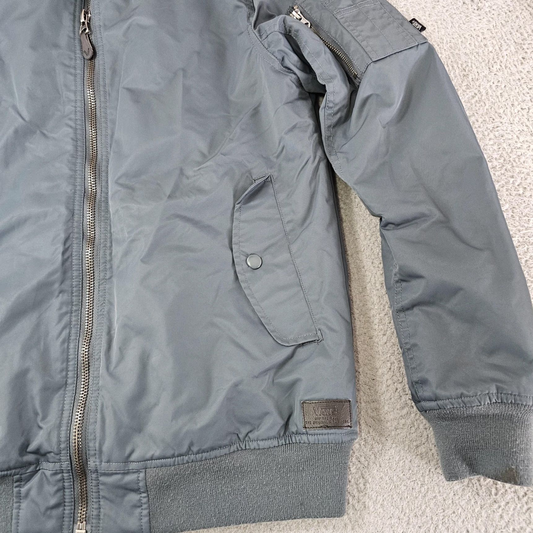 Vans VANS Jacket Bomber MA-1 Slim Slate Blue/Gray Zip Pocket Quilted Lined Men's Small Size US S / EU 44-46 / 1 - 6 Thumbnail