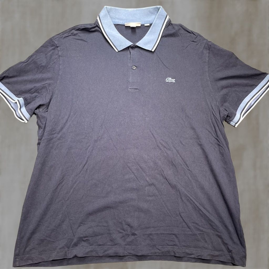 Lacoste Lacoste Polo Shirt Mens 3XL Blue Contrast Collar Tipped Cuff Croc Logo Peru Size US XXL / EU 58 / 5 - 1 Thumbnail