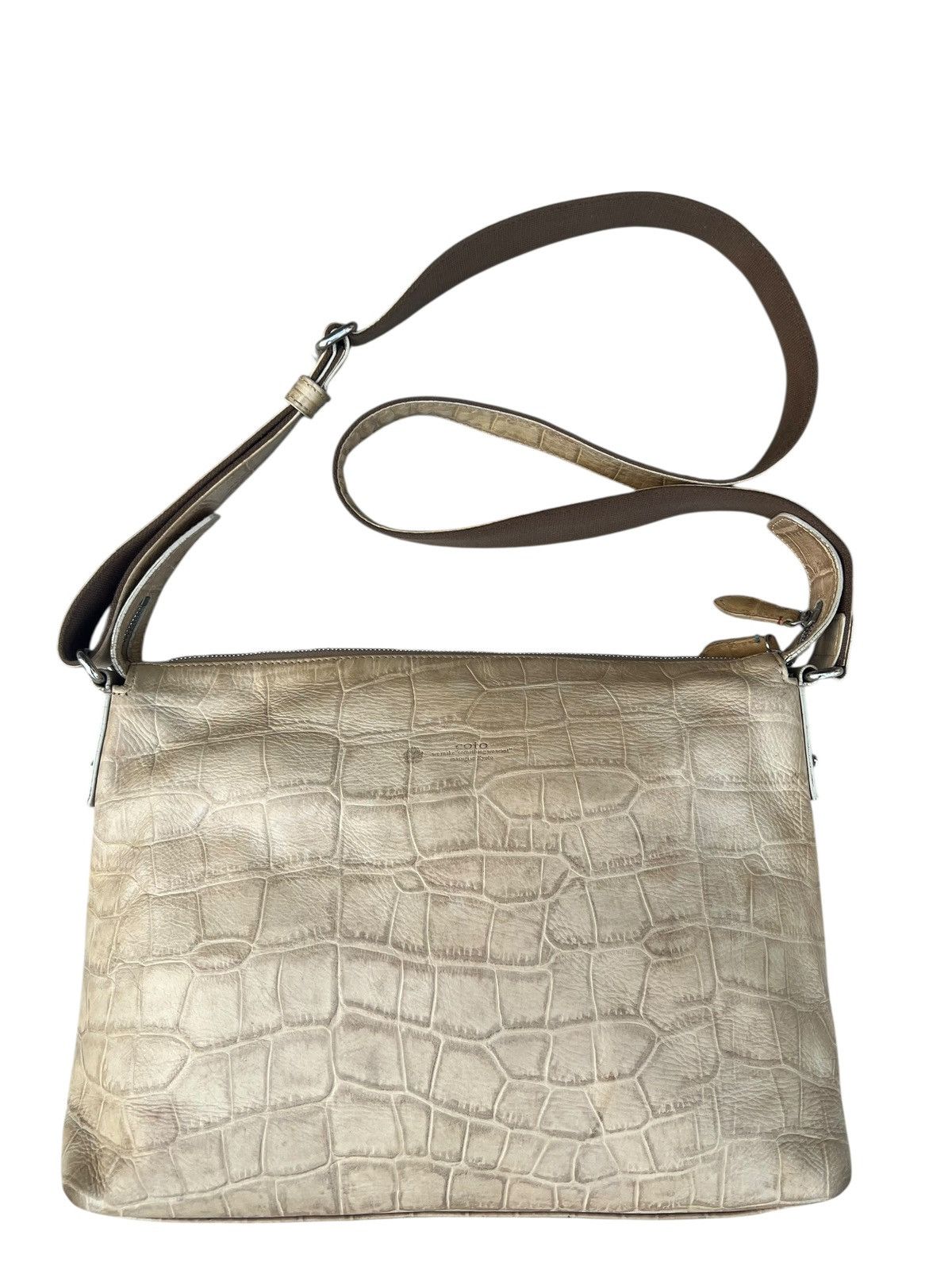 Leather COTO Japan Patina Embossed Crocodile All Leather Sling Bag Size ONE SIZE - 6 Thumbnail