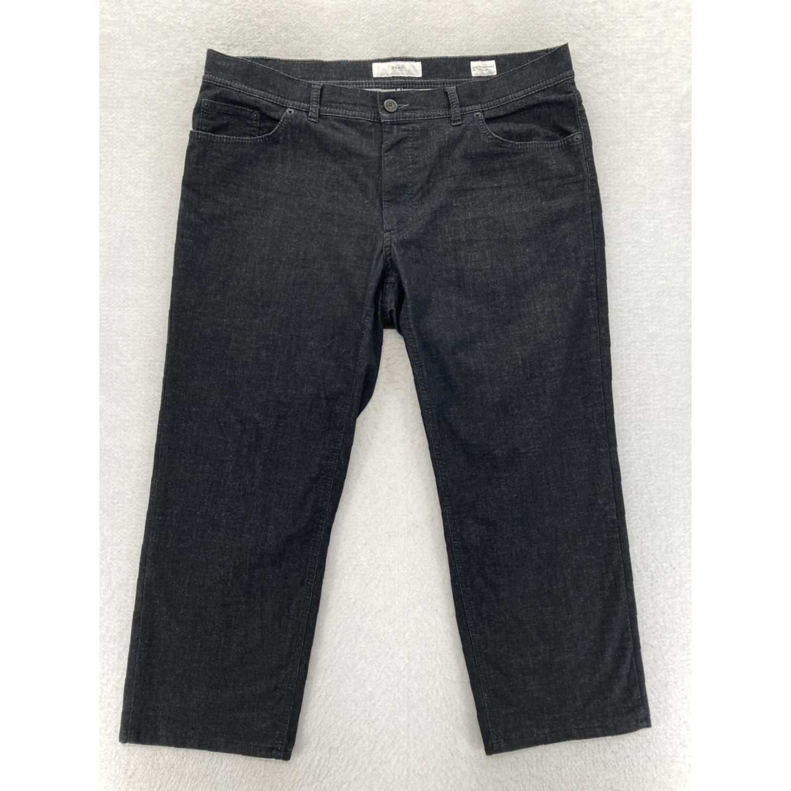 BRAX Brax Cooper Fancy Pants Mens 38x25 Black Stretch Fabric Straight Leg Chino Size US 38 / EU 54 - 2 Thumbnail