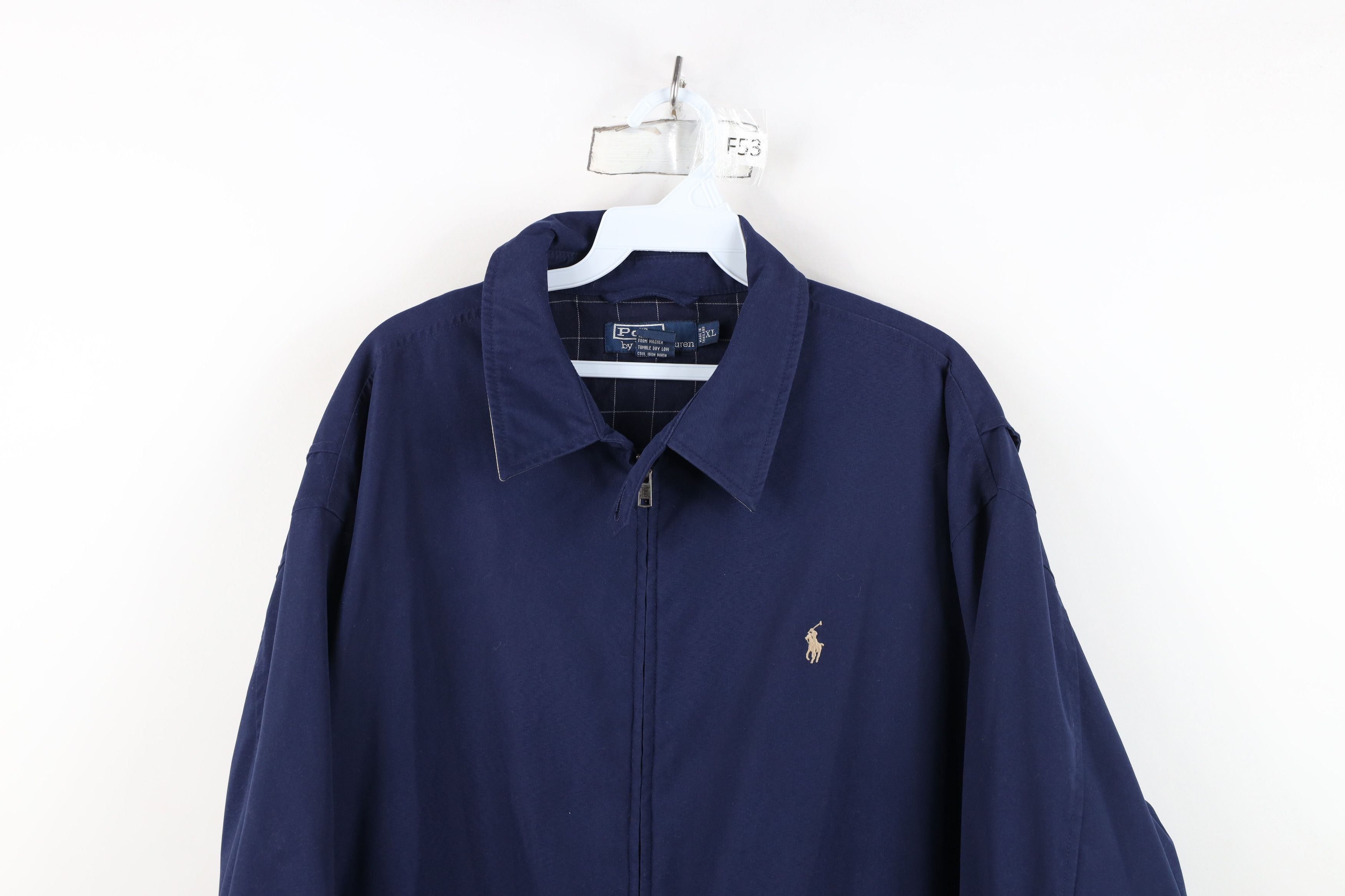 Ralph Lauren Vintage 90s Ralph Lauren Microfiber Bomber Jacket Navy Blue Size US XL / EU 56 / 4 - 2 Thumbnail