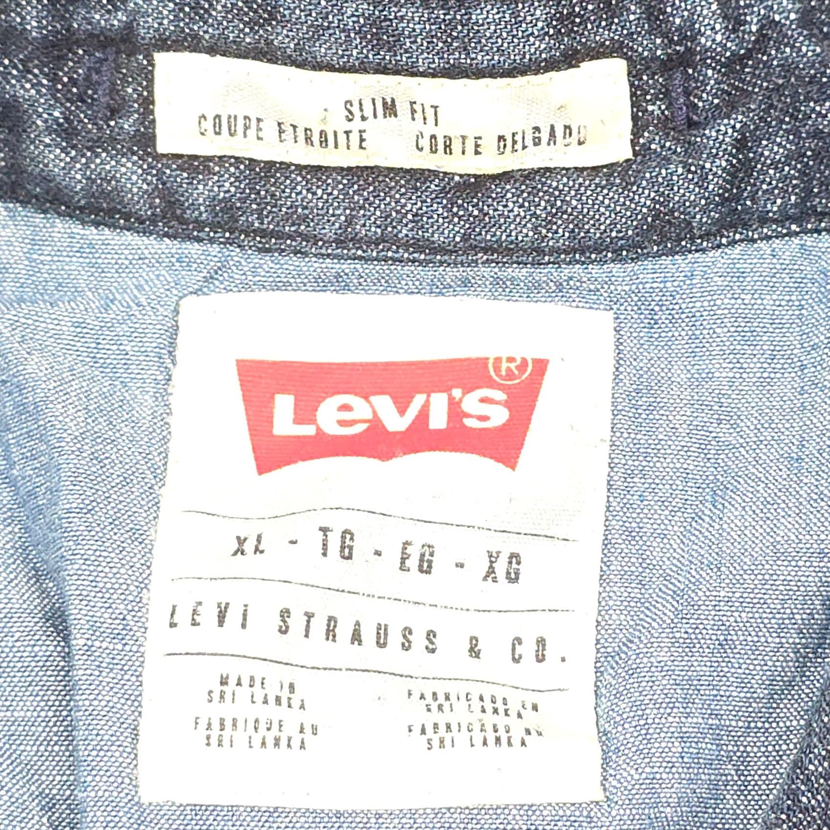 Levi's VINTAGE Levis Western Shirt Mens XL Slim Blue Pearl Snap Denim Cowboy Rancher Size US XL / EU 56 / 4 - 7 Thumbnail
