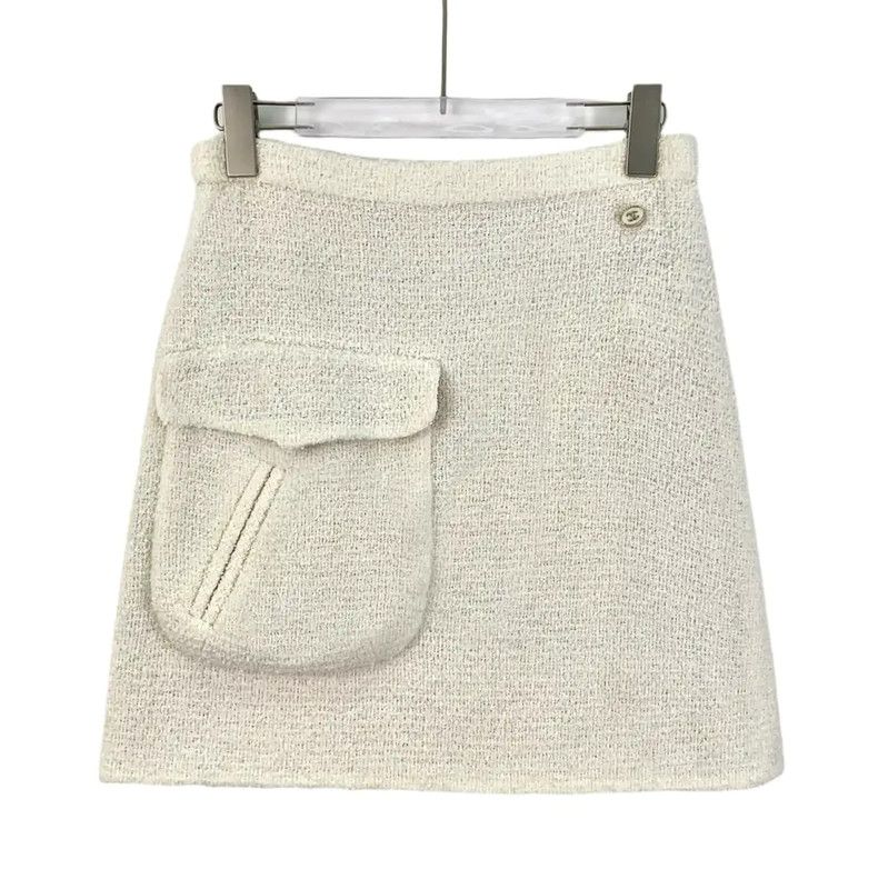 Chanel Chanel Cream Mini Skirt for Women 0089 Size 22" - 1 Thumbnail