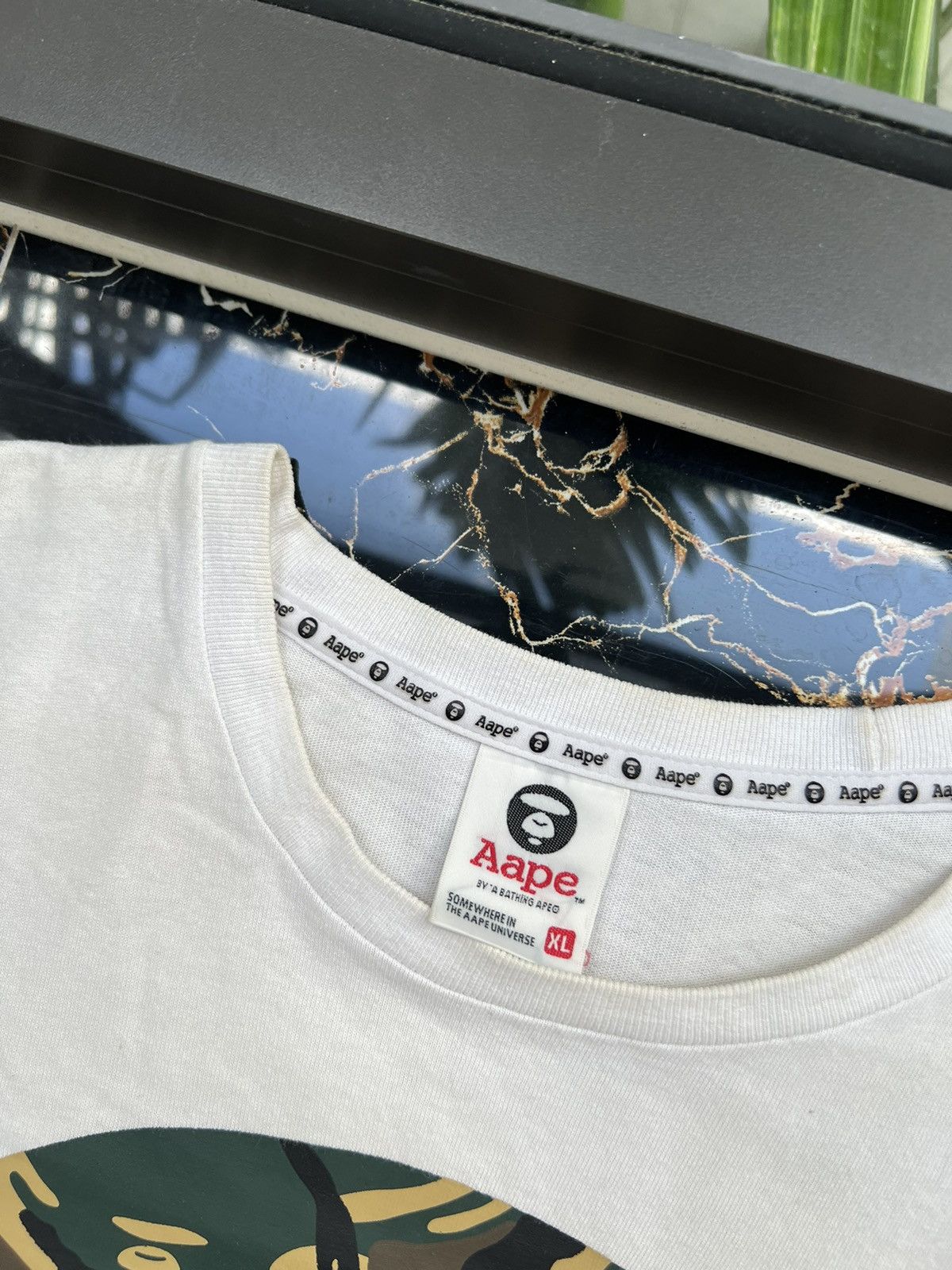 Aape × Vintage AAPE BY A BATHING APE CAMO BIG LOGO Y2K RARE TEE Size US XL / EU 56 / 4 - 5 Thumbnail