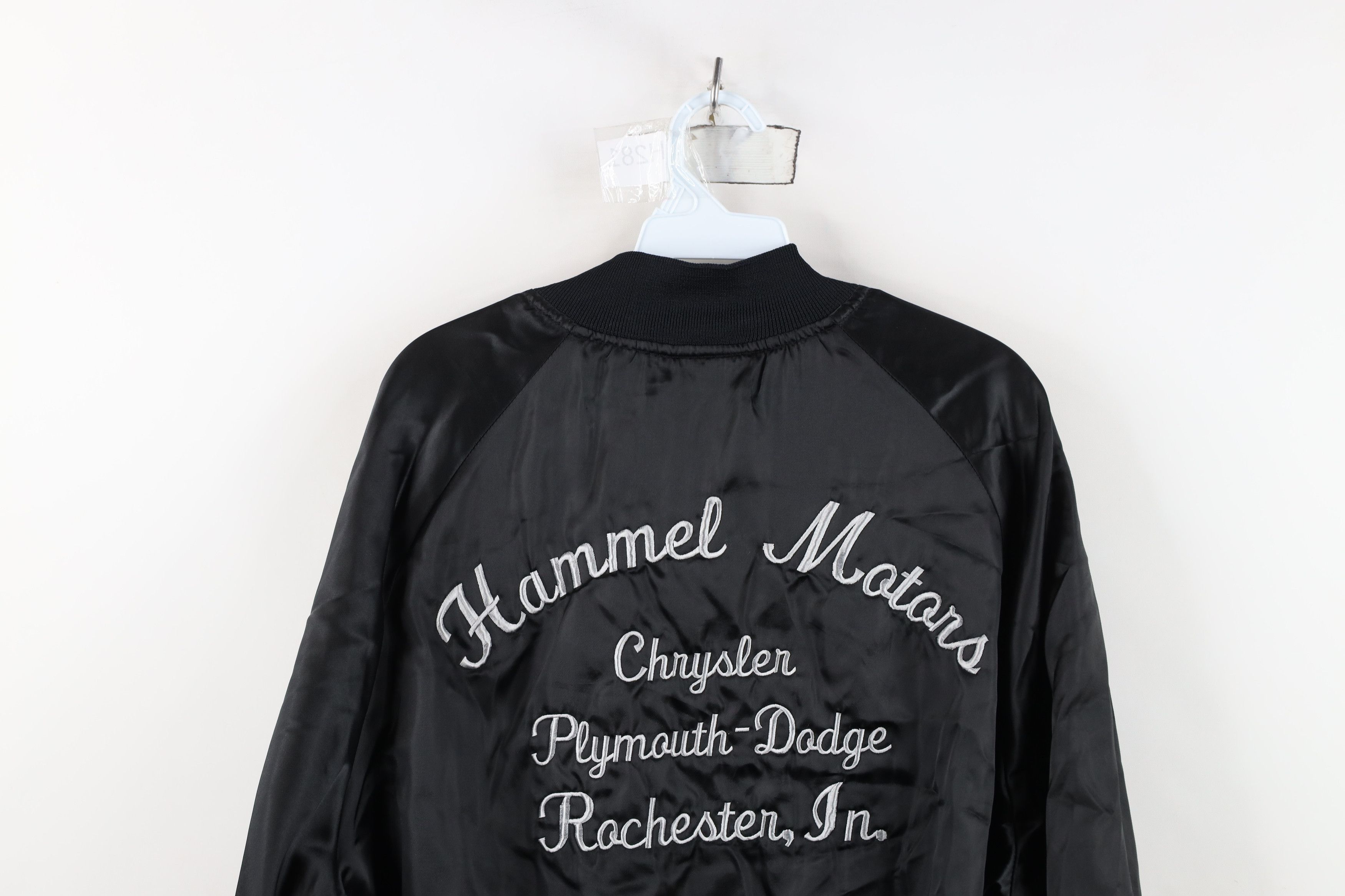 Vintage Vintage 80s Chrysler Hammel Motors Satin Bomber Jacket USA Size L / US 10 / IT 46 - 14 Thumbnail