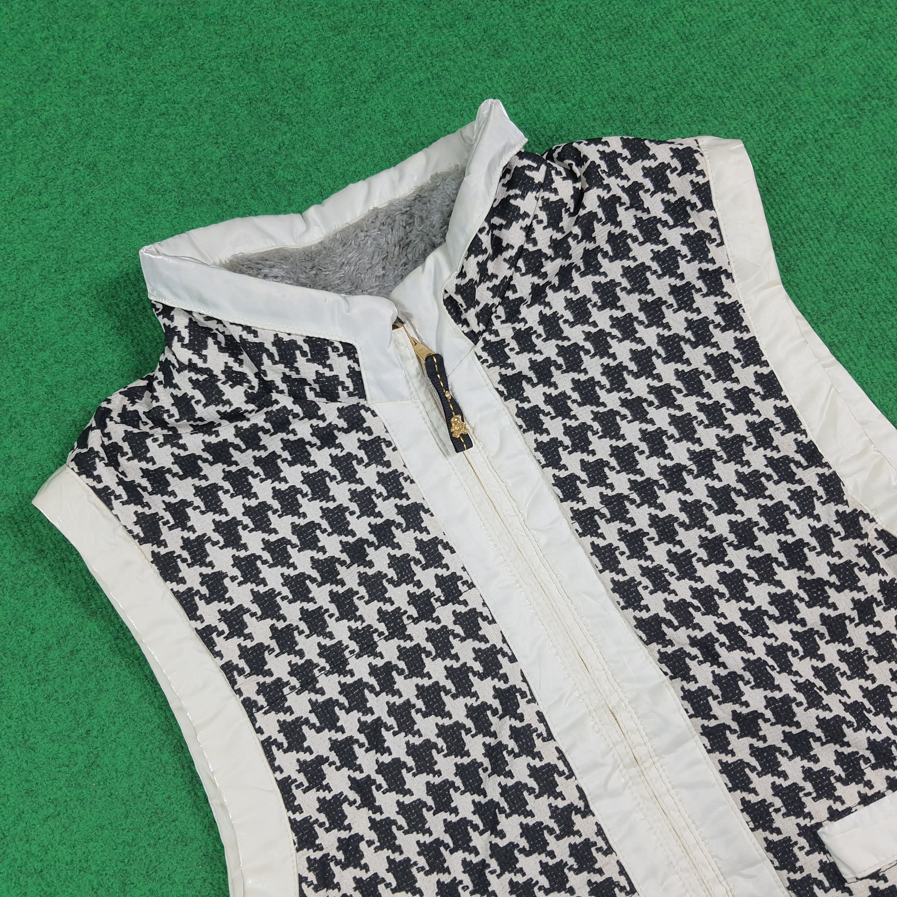 Ellesse Vintage Ellesse Reversible Fleece Vest Houndstooth C283N15 Size L / US 10 / IT 46 - 2 Thumbnail