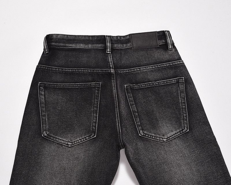 Jean Washed black men's straight flared cleanfit ripped jeans Size US 32 / EU 48 - 5 Thumbnail