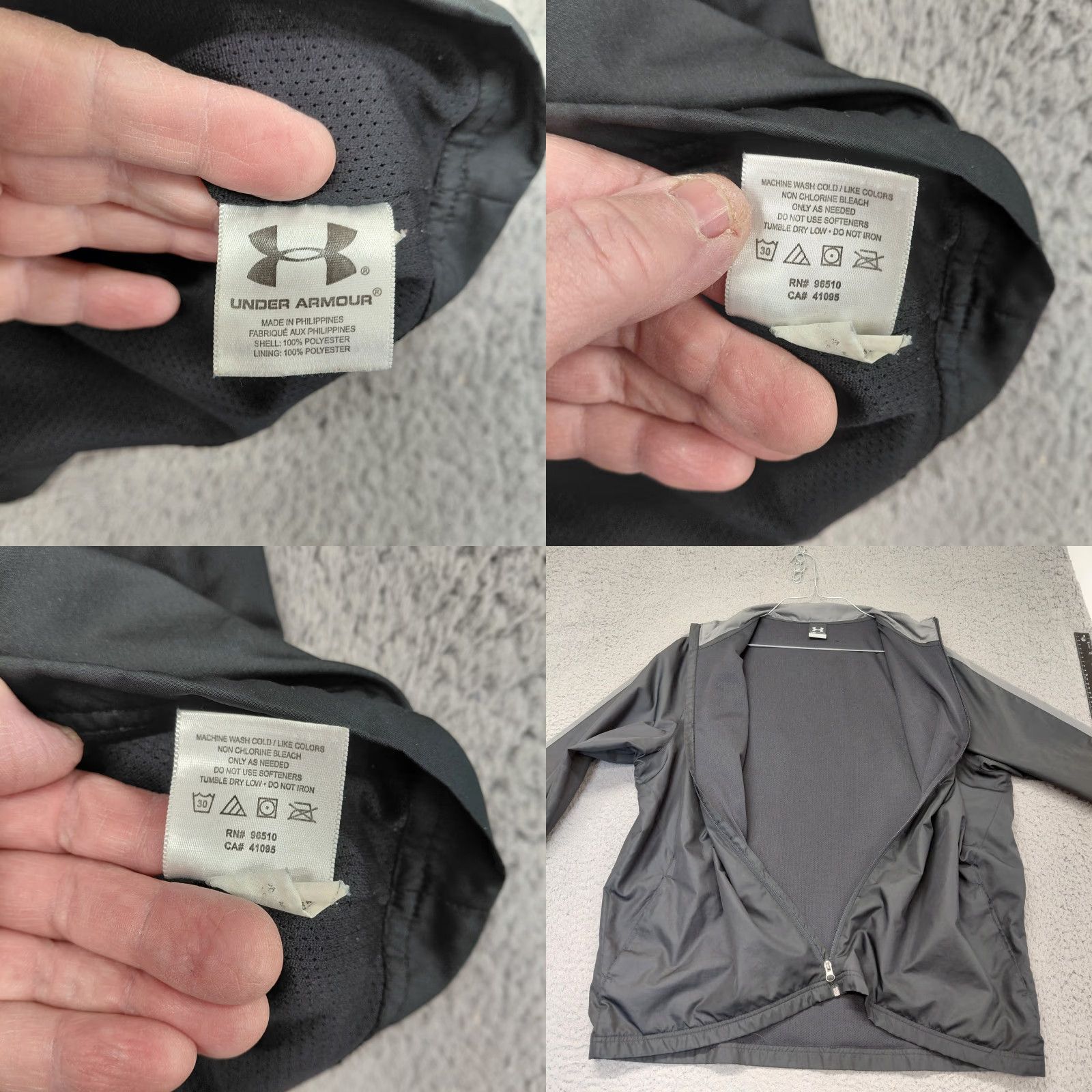Under Armour Under Armour Jacket Mens XL Black/Gray Full Zip All Seasons Regular Fit Vented Olympia Size US XL / EU 56 / 4 - 10 Thumbnail