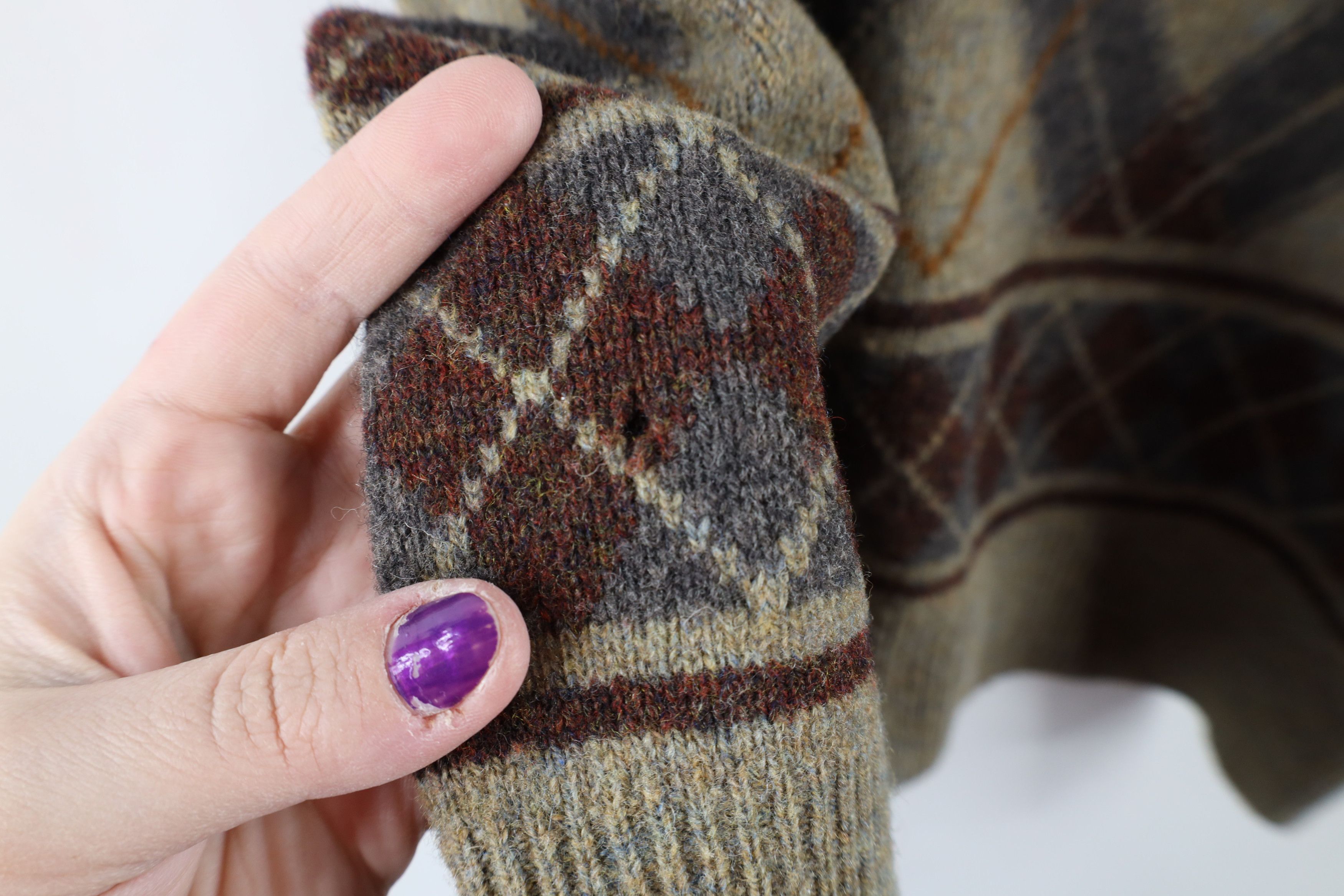 Vintage Vintage 90s Streetwear Diamond Lambswool Knit Sweater Vest Size ONE SIZE - 4 Thumbnail