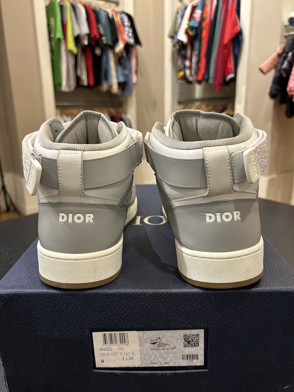 Dior Dior B27 High Top Sneakers - Oblique/Grey Size US 12 / EU 45 - 3 Thumbnail