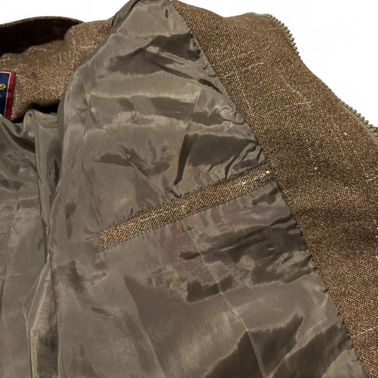 Vintage Vintage 90s Brown Boxy Zip-Up Jacket Size US L / EU 52-54 / 3 - 7 Thumbnail