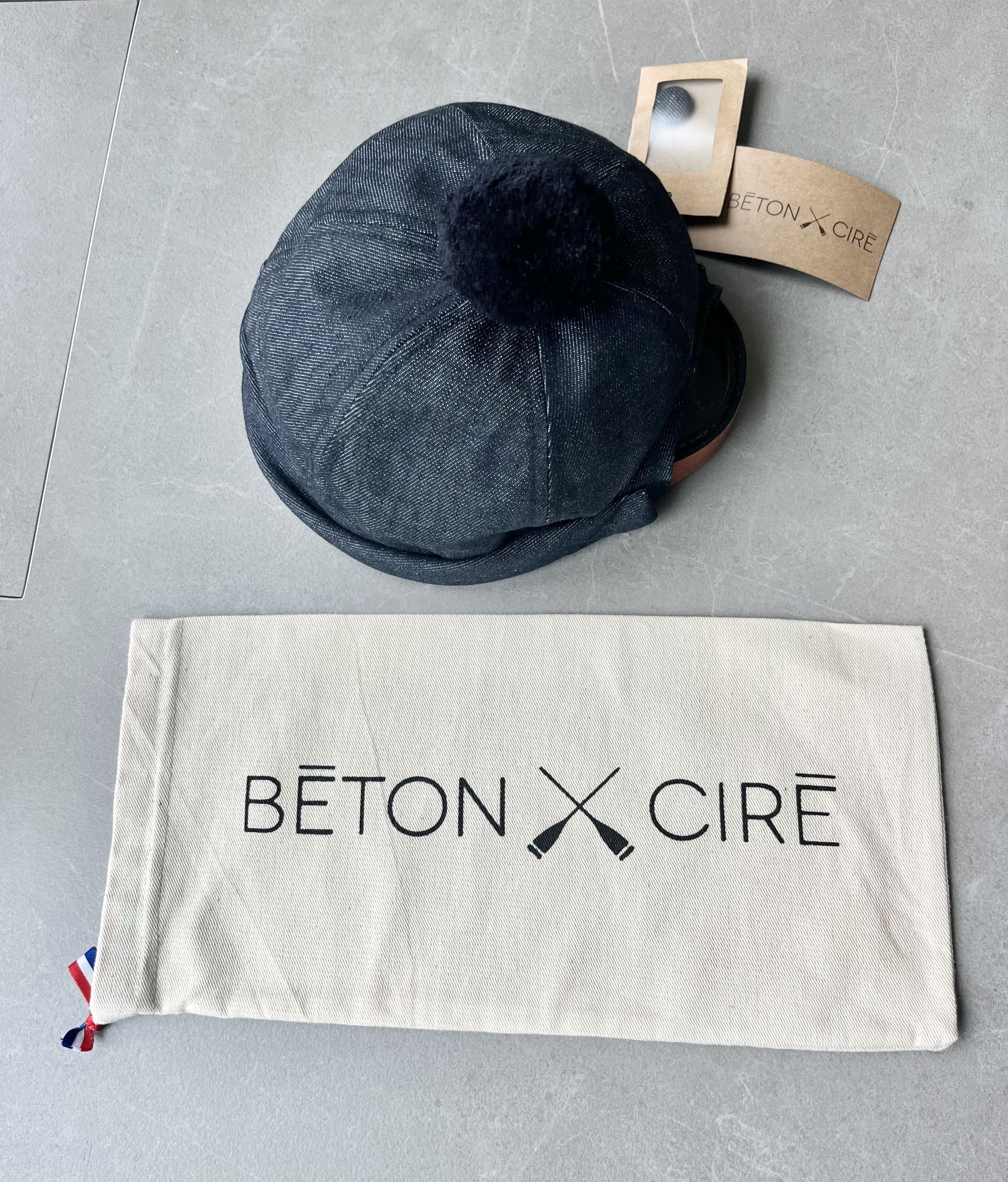 BETON CIRE Beton Cire Miki Pompon Denim Brut Hat with Removable PomPon Size ONE SIZE - 10 Thumbnail