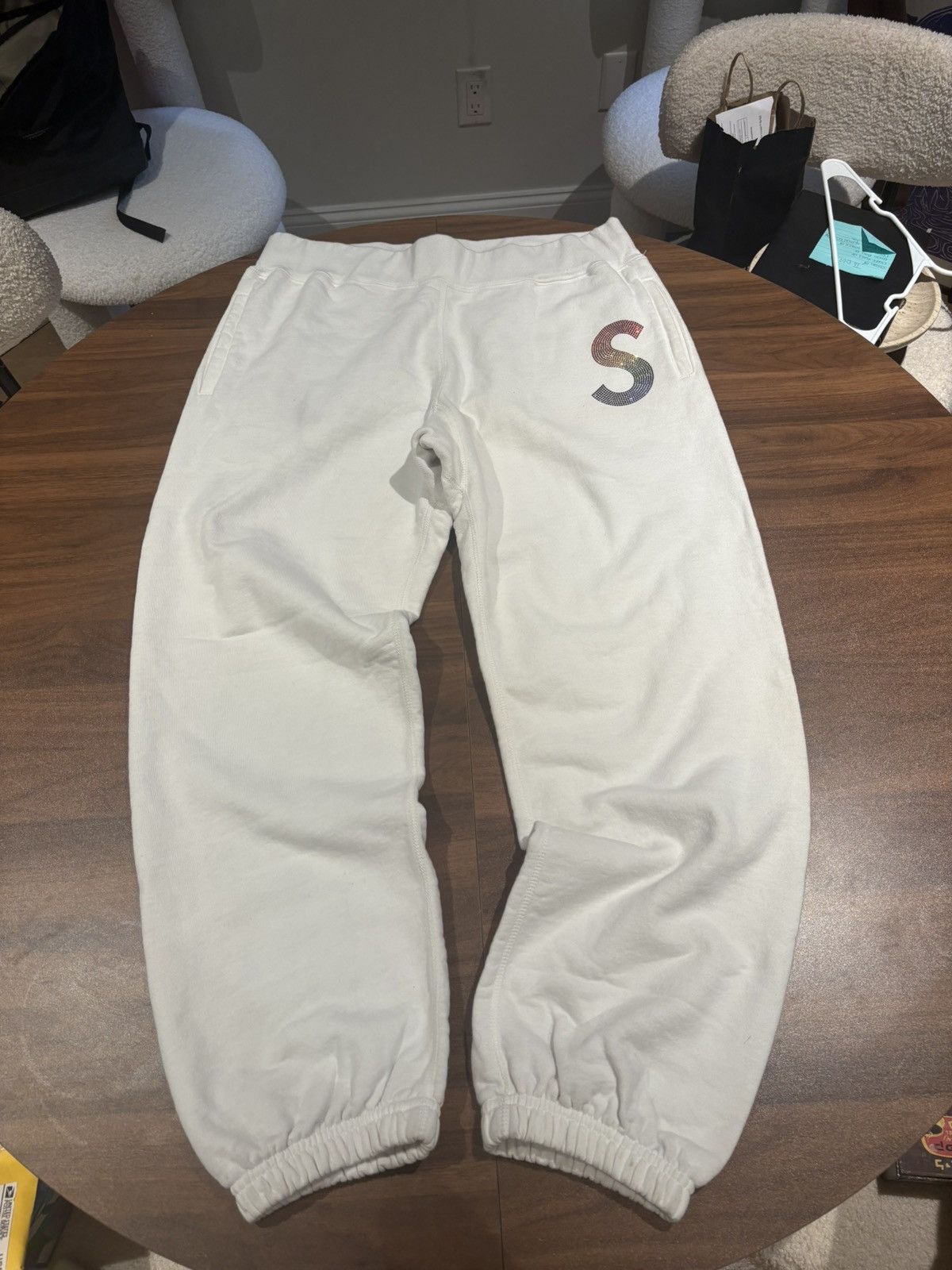 Supreme × Swarovski Supreme x Swarovski rainbow S crystal sweatpants size M Size US 32 / EU 48 - 1 Thumbnail