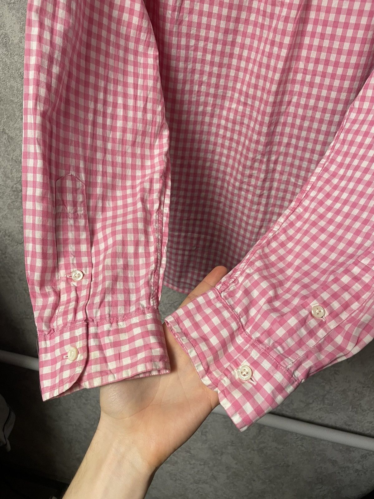 Ralph Lauren Vintage Ralph Lauren Pink Checkered Long Sleeve Shirt Size US XL / EU 56 / 4 - 17 Thumbnail
