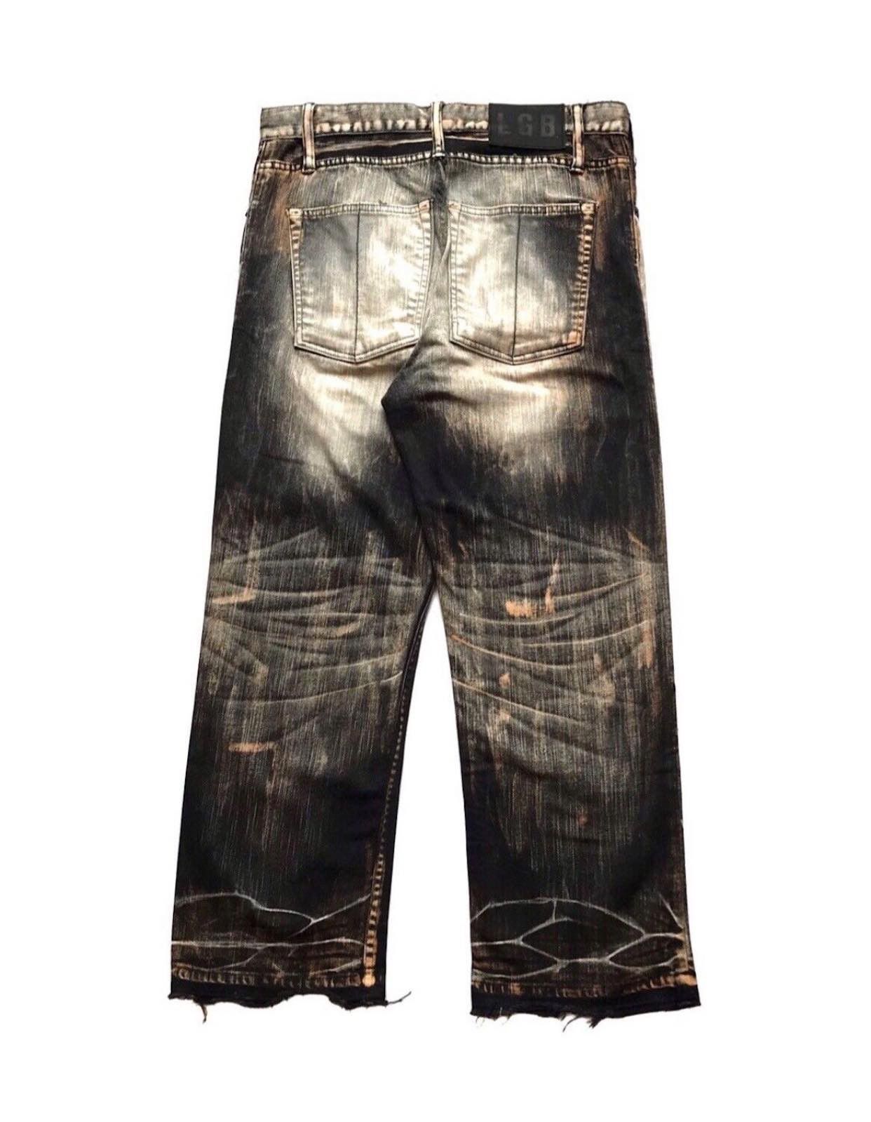 image of If Six Was Nine x Kmrii le Grande Bleu(L.g.b) Distressed Baggy Denim in Black, Men's (Size 32)