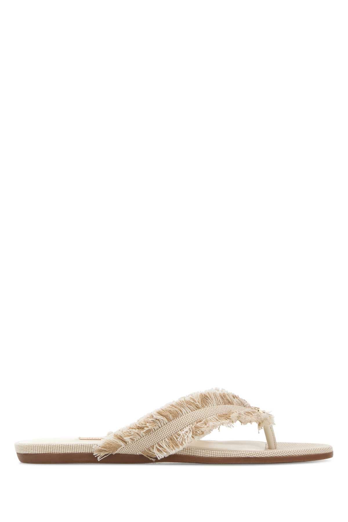 Jimmy Choo Two-Tone Canvas Thong Slippers Size US 11 / IT 41 - 1 Thumbnail