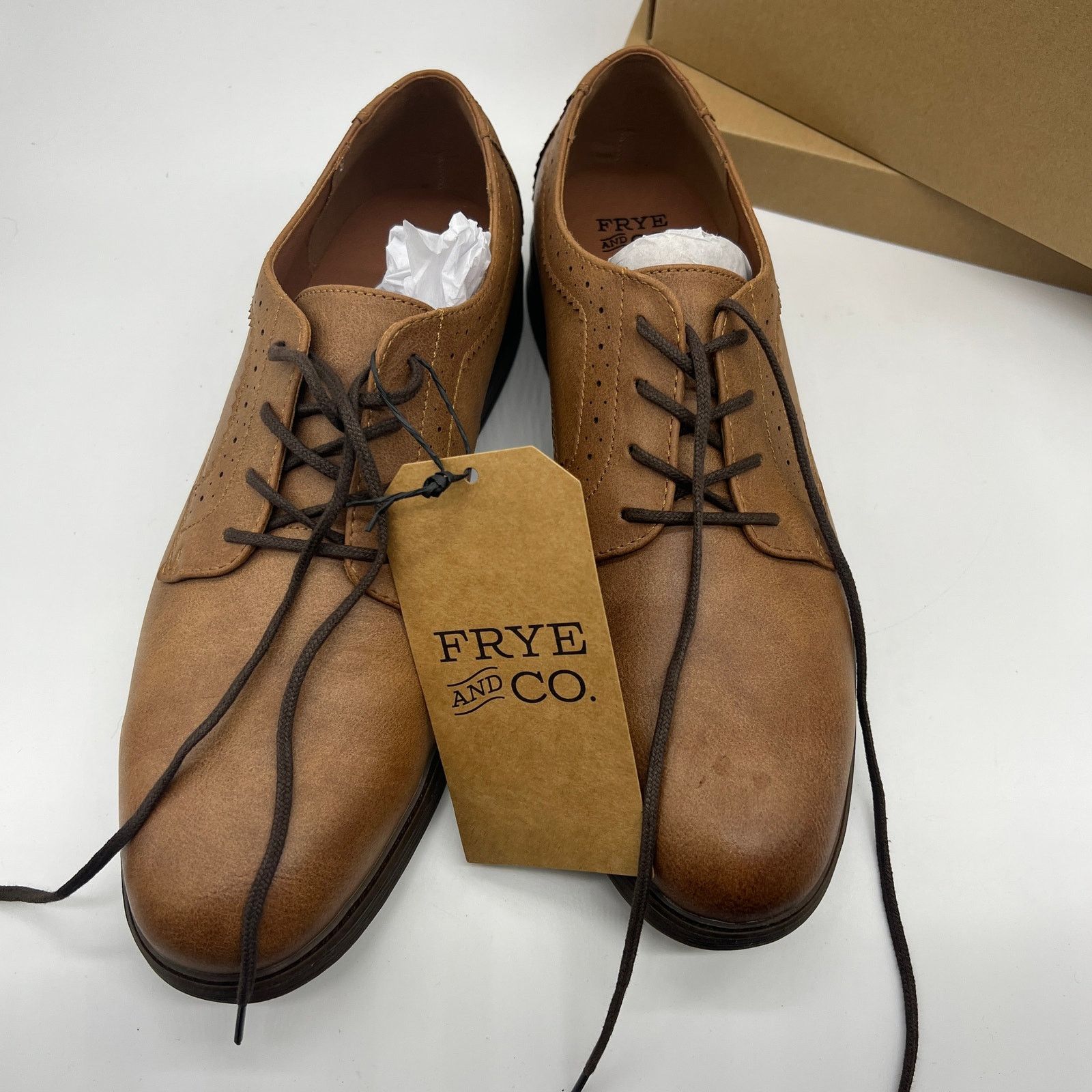 Other Frye and Co. Mens Grant Cognac Oxford Shoes Brown Dress Size US 12 / EU 45 - 1 Thumbnail