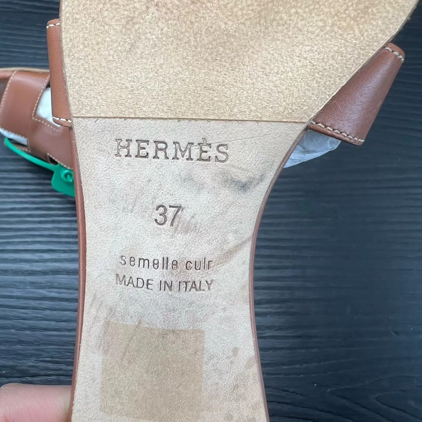 Hermes Hermès Oasis H Brown Slippers 37 Worn 1x Size US 6.5 / IT 36.5 - 8 Thumbnail