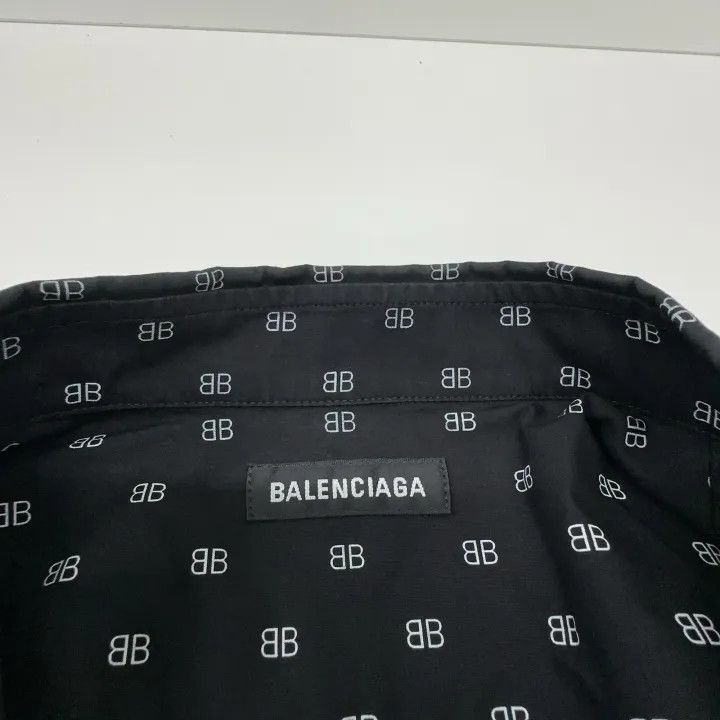 Balenciaga Balenciaga Balenciaga Black Logo Print Long Sleeve Shirt - Size US M / EU 48-50 / 2 - 4 Thumbnail