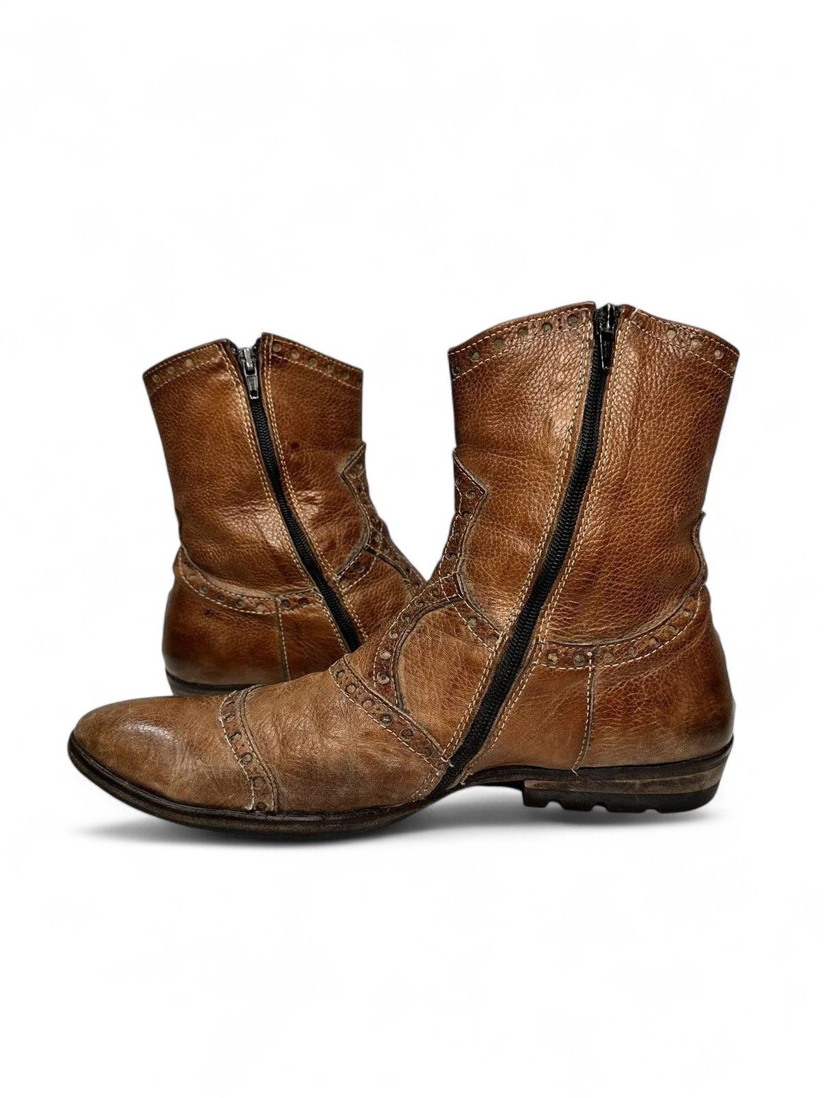 Western Rise Vintage U.S Navy Brown Leather Boots Military Workwear Style Size US 7 / EU 40 - 1 Thumbnail