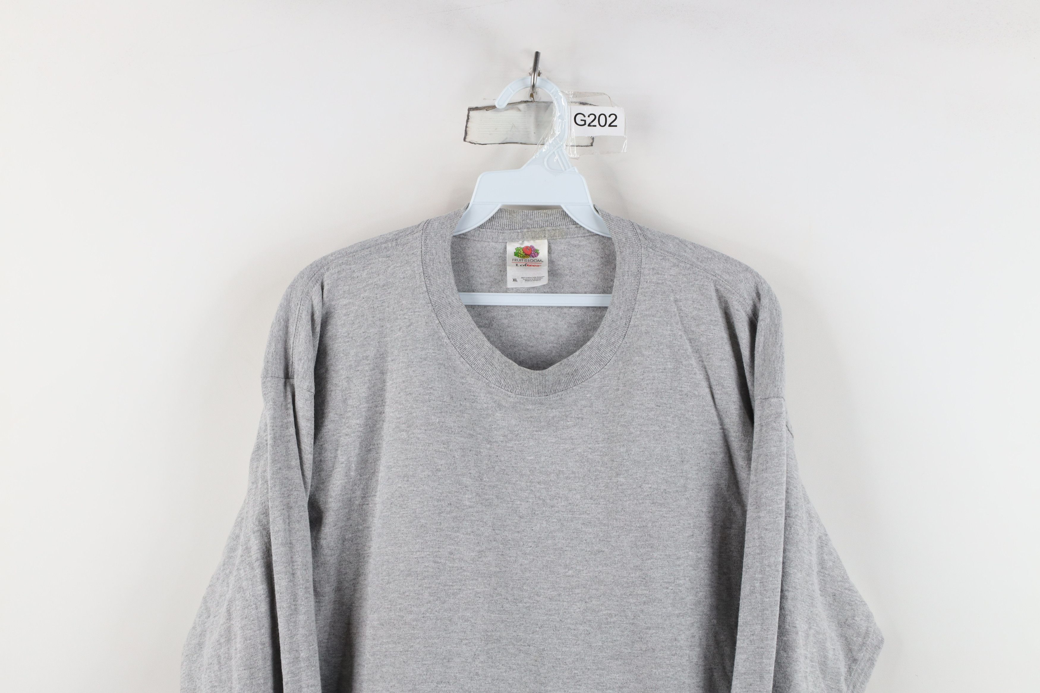 Vintage Vintage 90s Y2K Streetwear Long Sleeve T-Shirt Heather Gray Size US XL / EU 56 / 4 - 2 Thumbnail