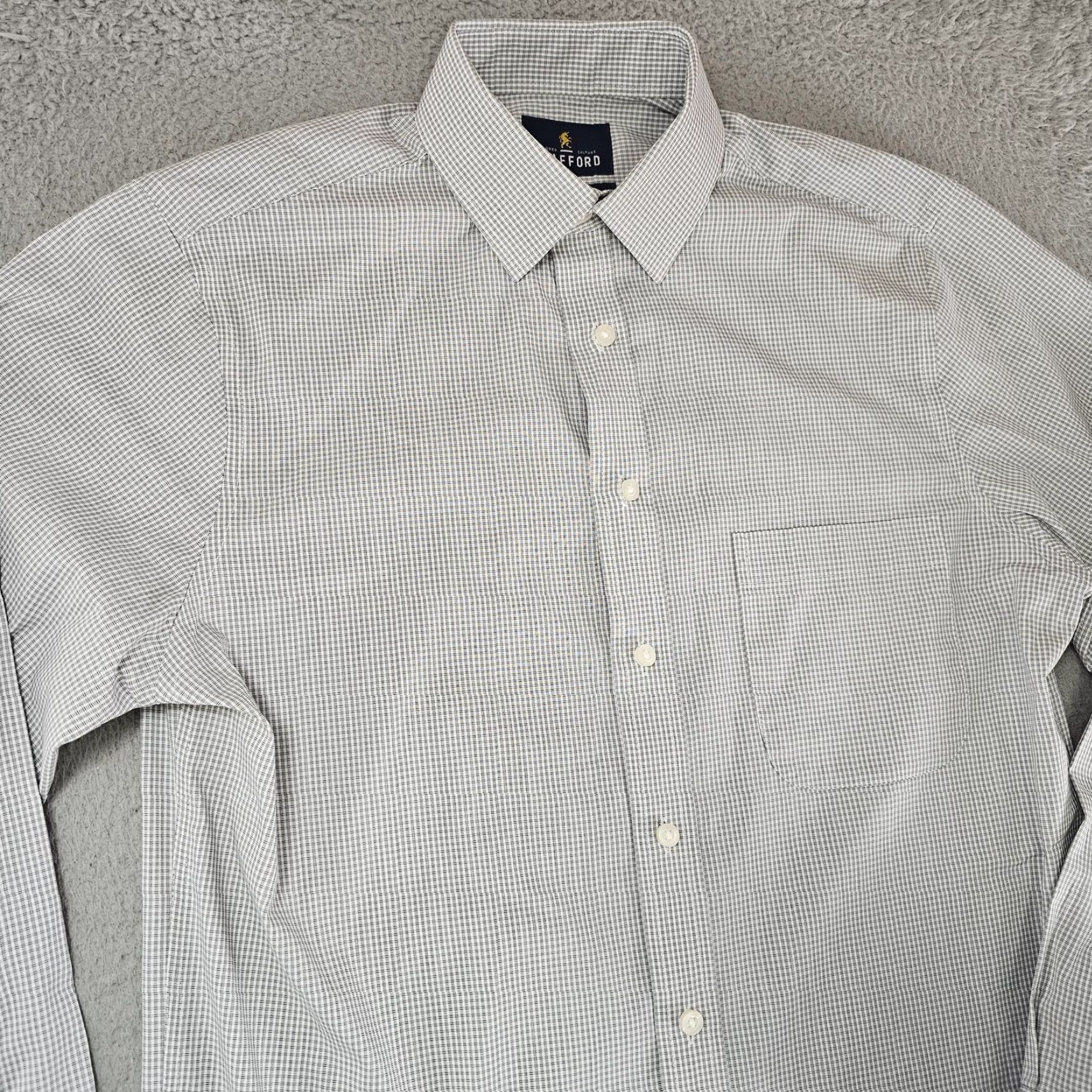 Stafford Stafford Shirt Mens Small Gray Check Button Down Long Sleeve Regular Size US S / EU 44-46 / 1 - 2 Thumbnail