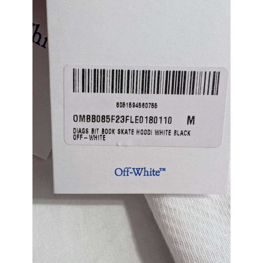 Off-White o1rshd1 Diags Bit Book Skate Hoodie in White/Black Size US M / EU 48-50 / 2 - 18 Thumbnail