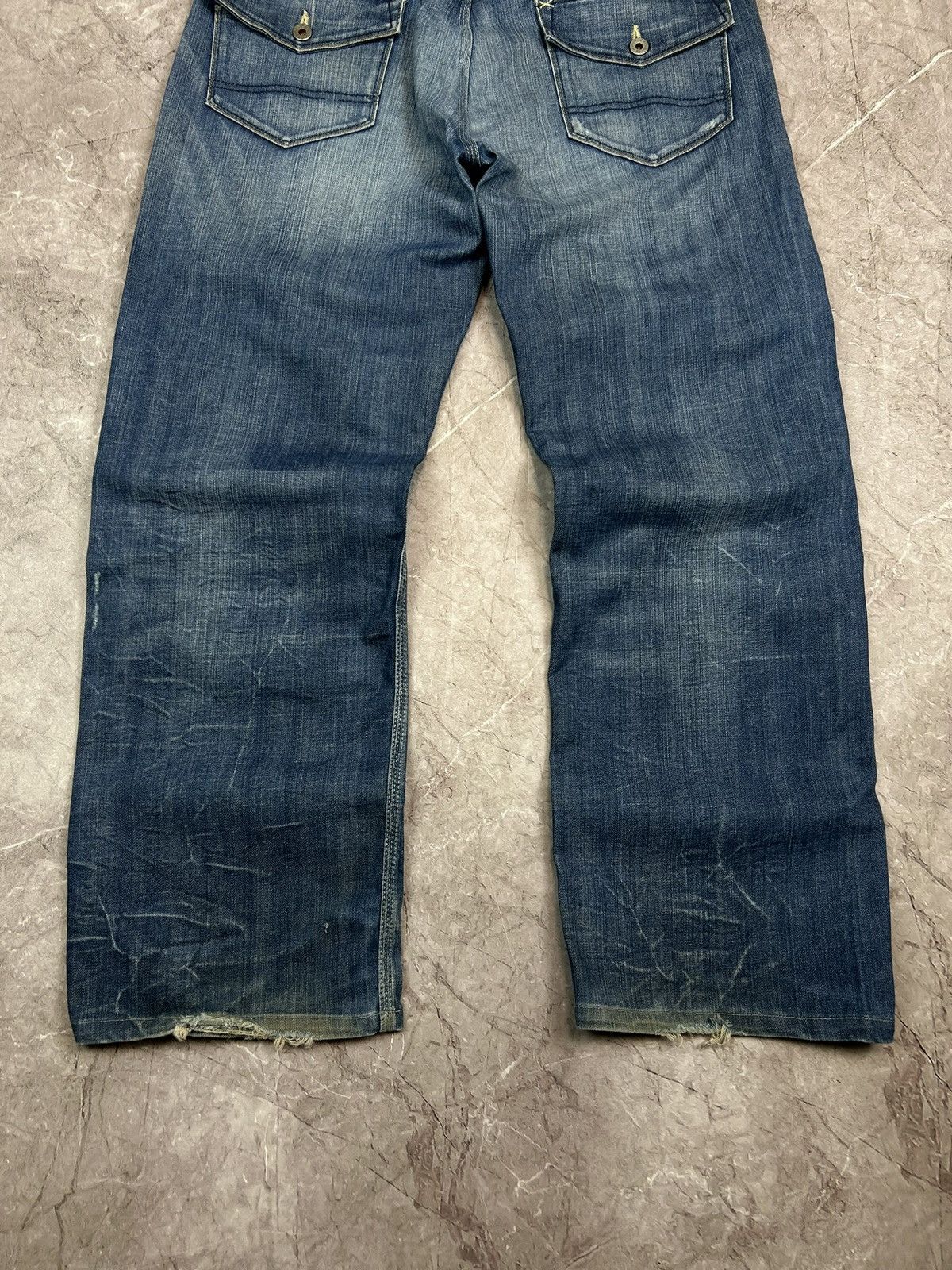 Polo Ralph Lauren × Vintage VINTAGE Y2K POLO RL BAGGY WIDE LEG LIGHT WASH DENIM JEANS Size US 34 / EU 50 - 3 Thumbnail