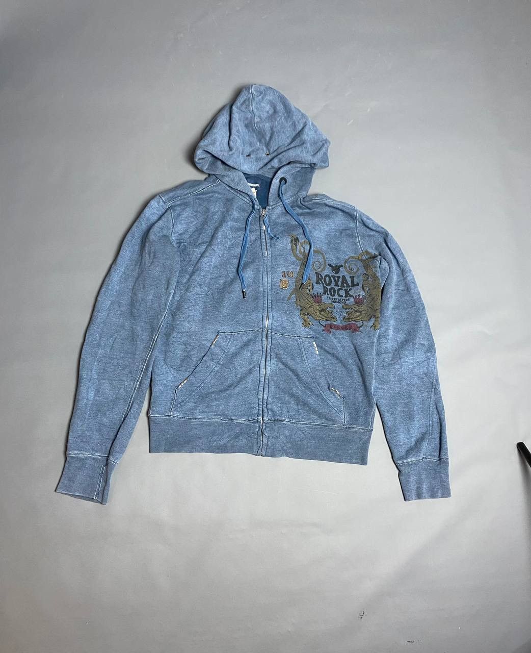 Diesel Diesel Royal Rock Zip Hoodie Sz M Blue Fabric Faded Graphic Size US M / EU 48-50 / 2 - 1 Thumbnail