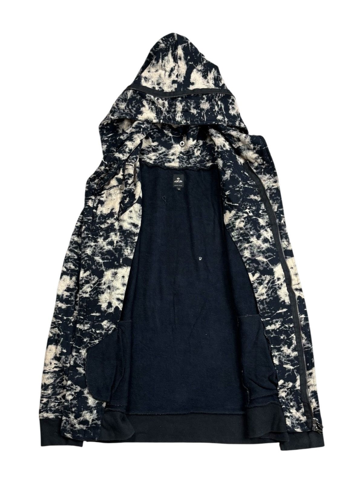 Le Grande Bleu (L.G.B.) 2000s Semantic Design - Marble Dyed Alien Zip Hoodie Size US M / EU 48-50 / 2 - 3 Thumbnail